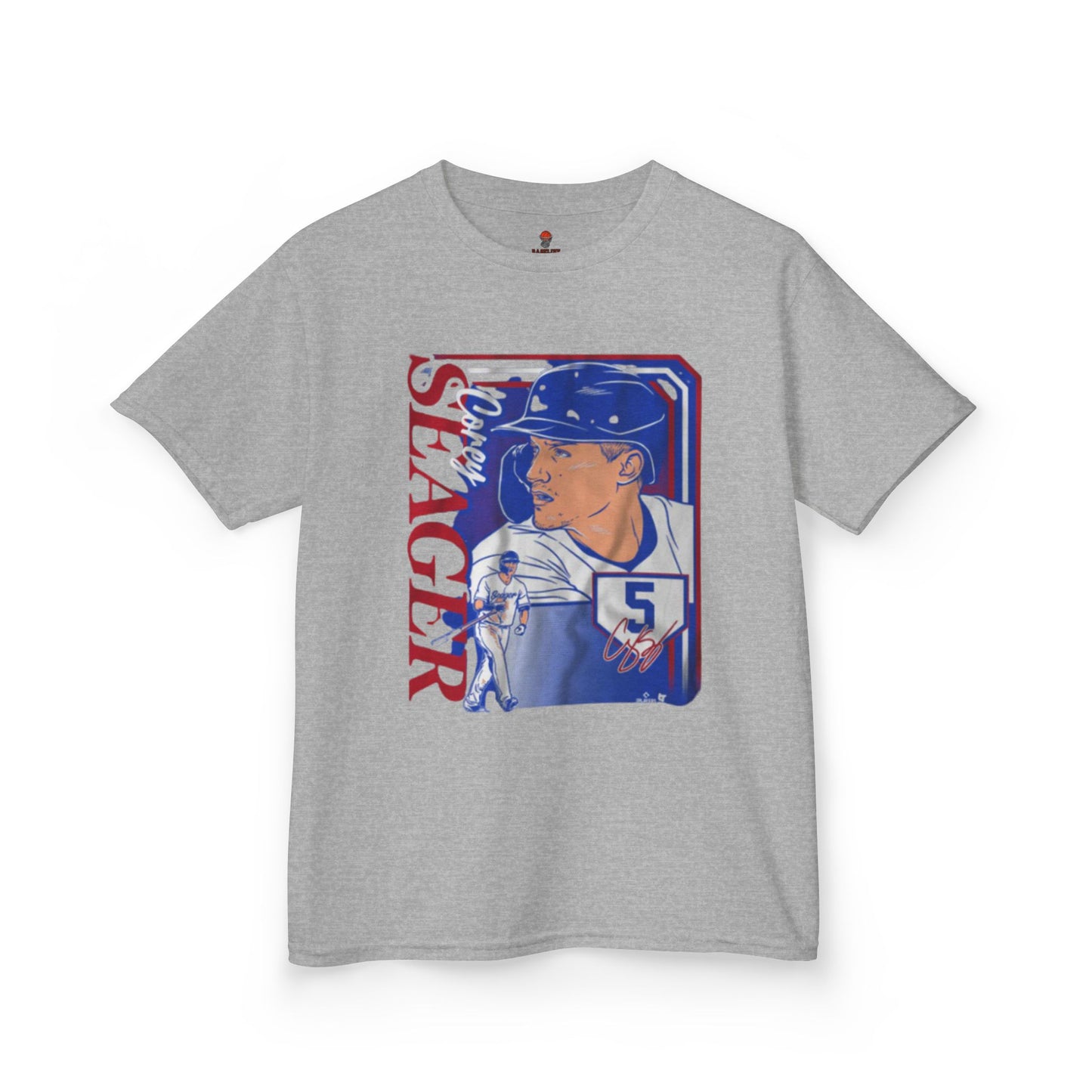 Kids Baseball Seager Graphic Tee, Fun Summer Shirt, Sports Fan Gift, Boys Girls Casual Wear, Birthday Party Outfit, Spring/Summer Style