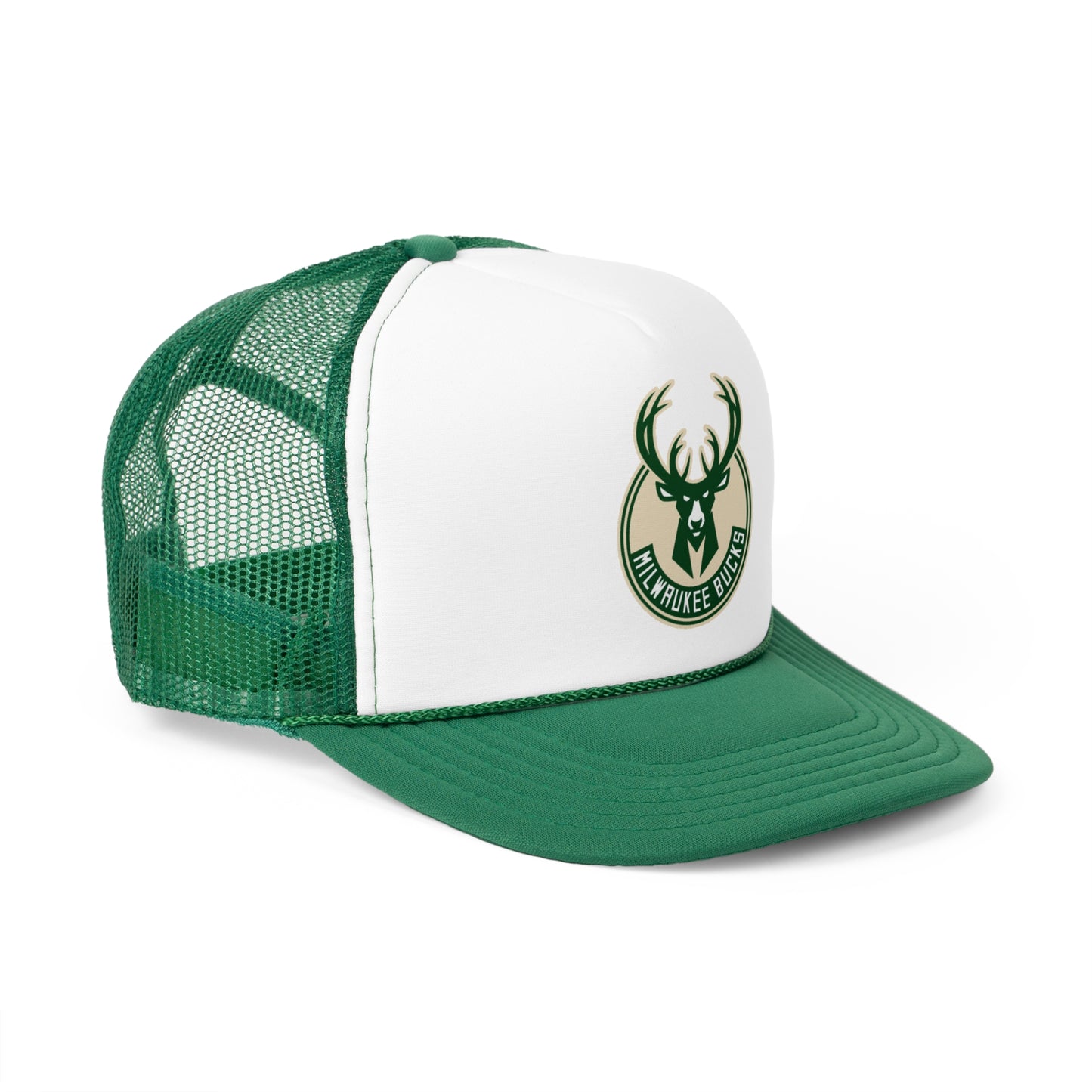 Milwaukee Bucks Trucker Cap - Sports Fan Hat, Adjustable Cap, Gift for Basketball Lovers, Green and White Baseball Cap