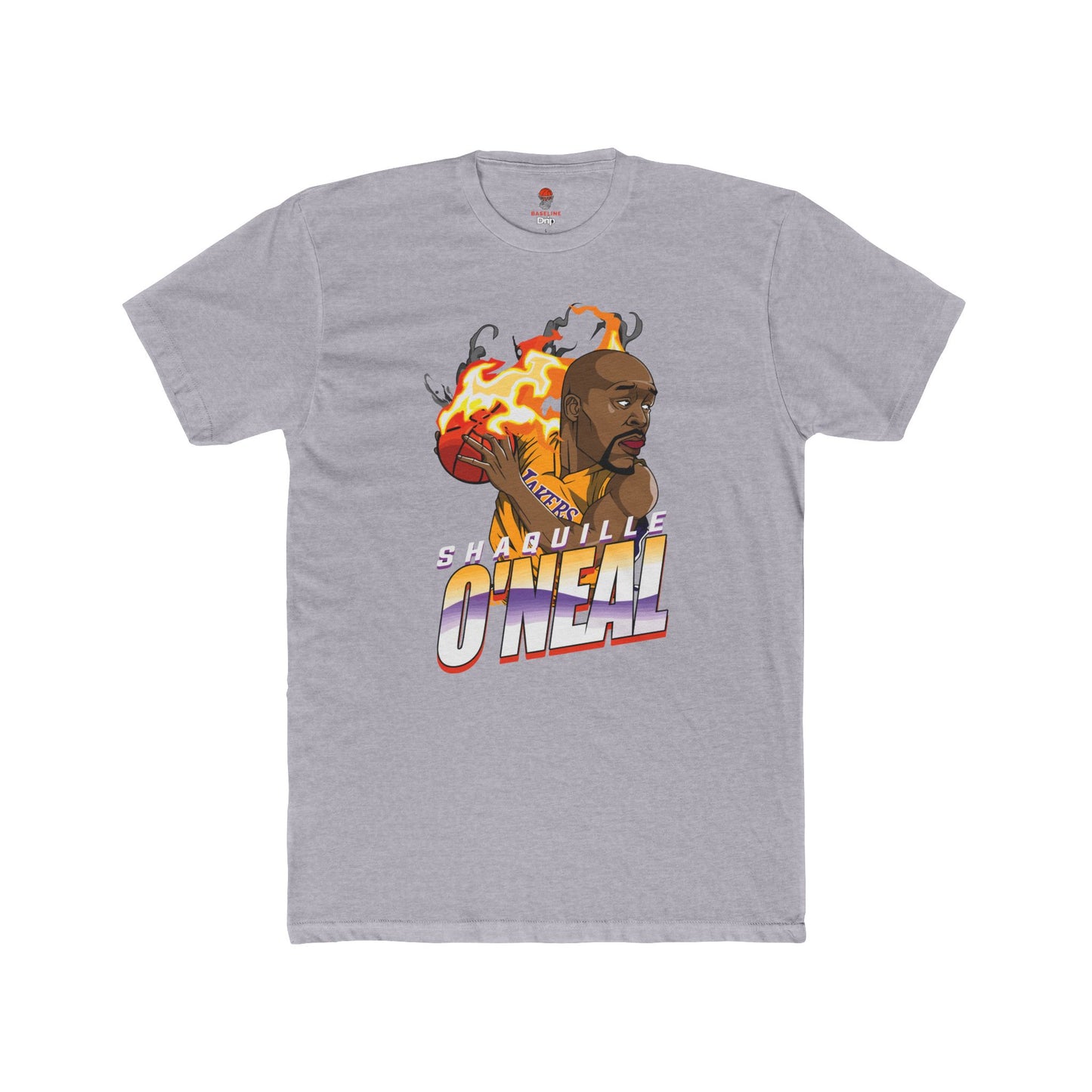 Adult Shaq Fire Unisex Cotton Crew Tee - Perfect for Basketball Fans