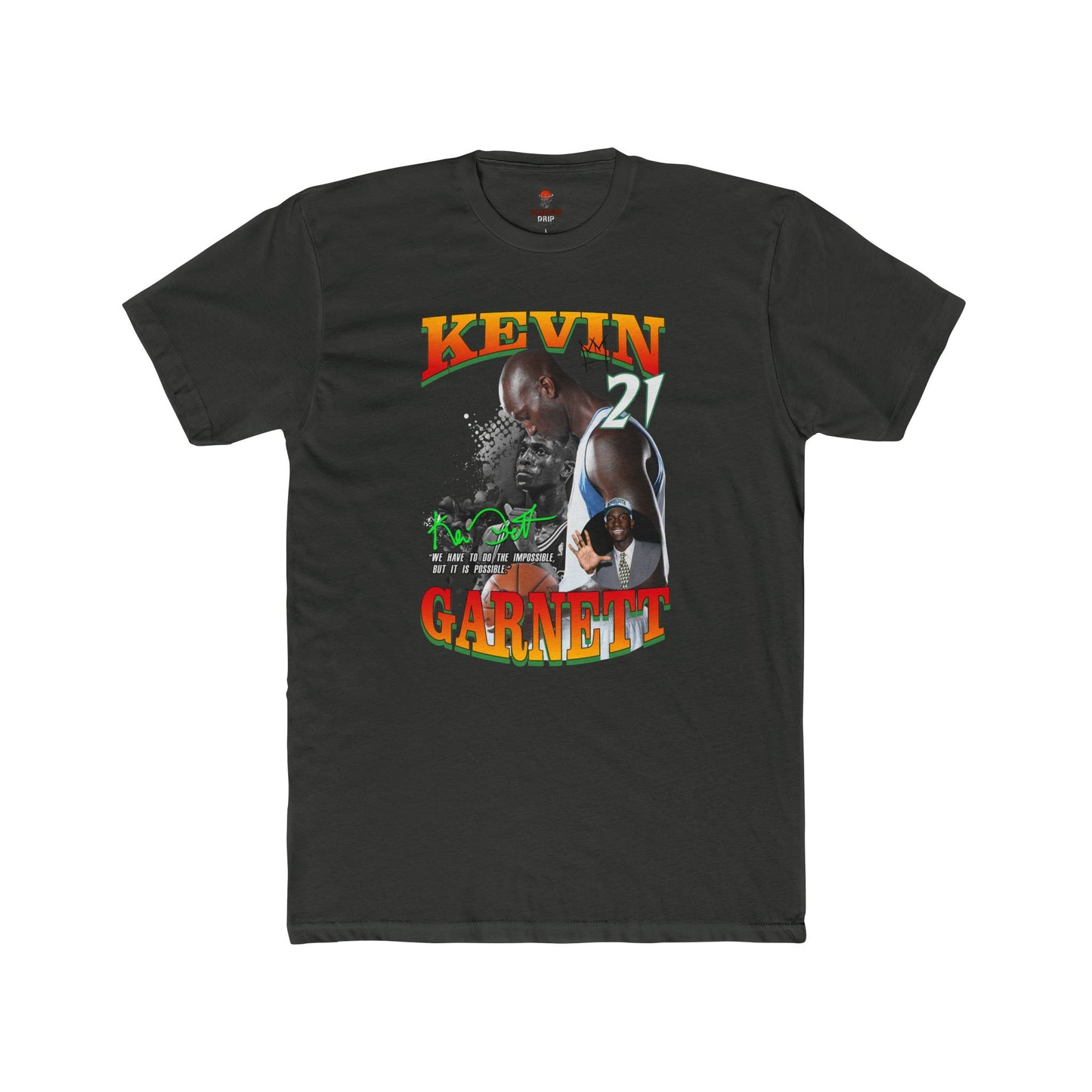 Adult Unisex Cotton Crew Tee with Kevin Garnett Graphic, Sports Shirt, Fan Gear, Gift for Basketball Lovers