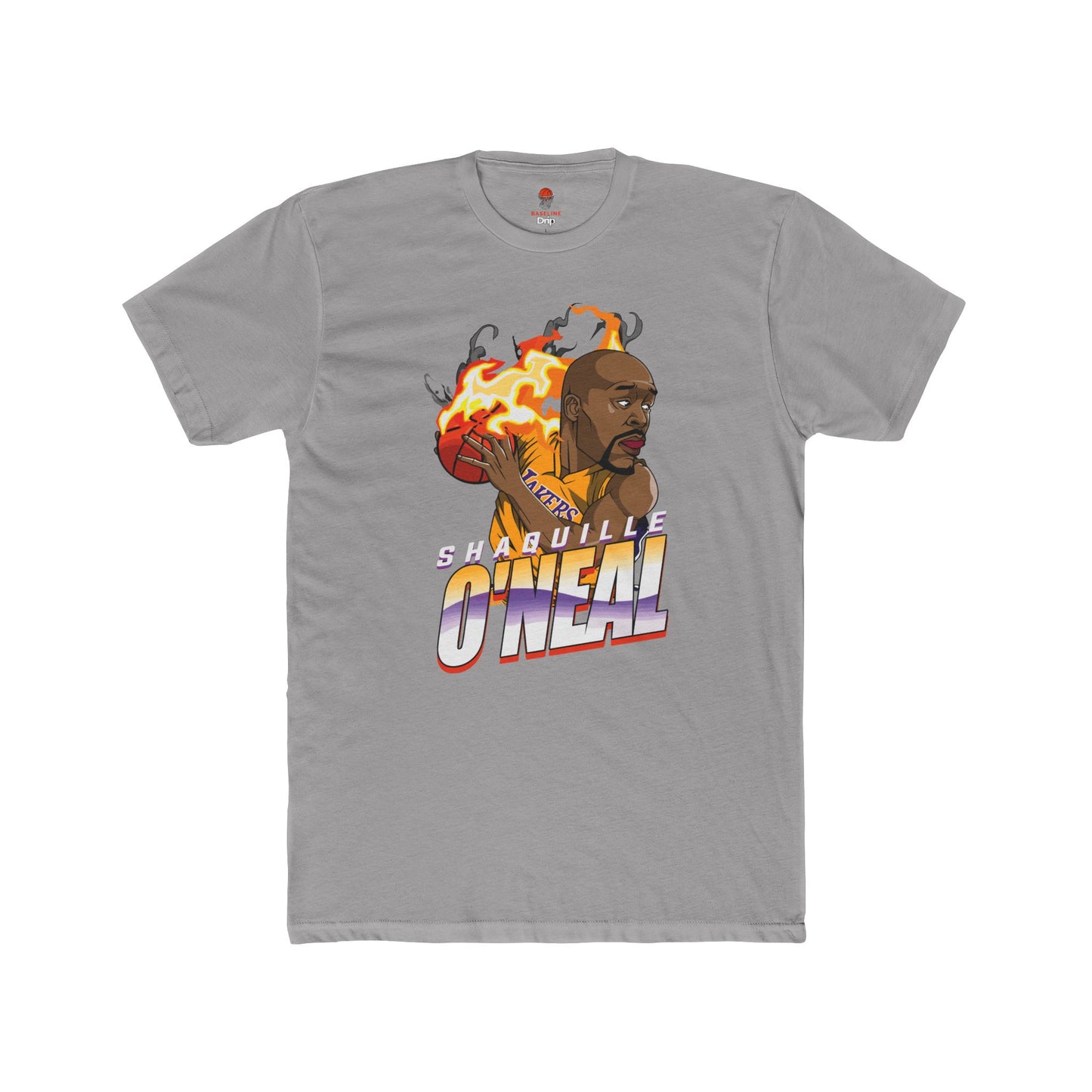 Adult Shaq Fire Unisex Cotton Crew Tee - Perfect for Basketball Fans