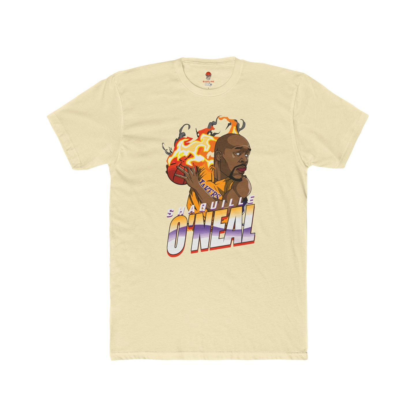 Adult Shaq Fire Unisex Cotton Crew Tee - Perfect for Basketball Fans