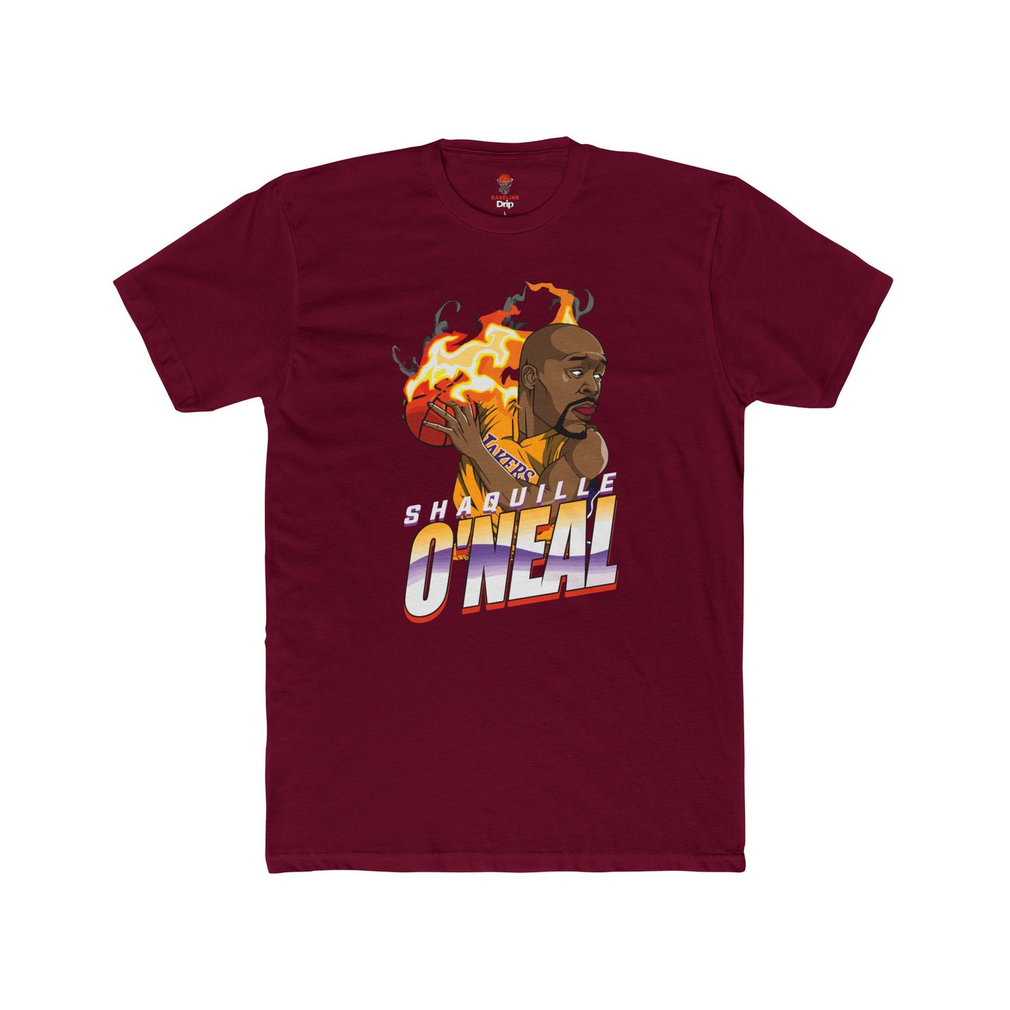 Adult Shaq Fire Unisex Cotton Crew Tee - Perfect for Basketball Fans