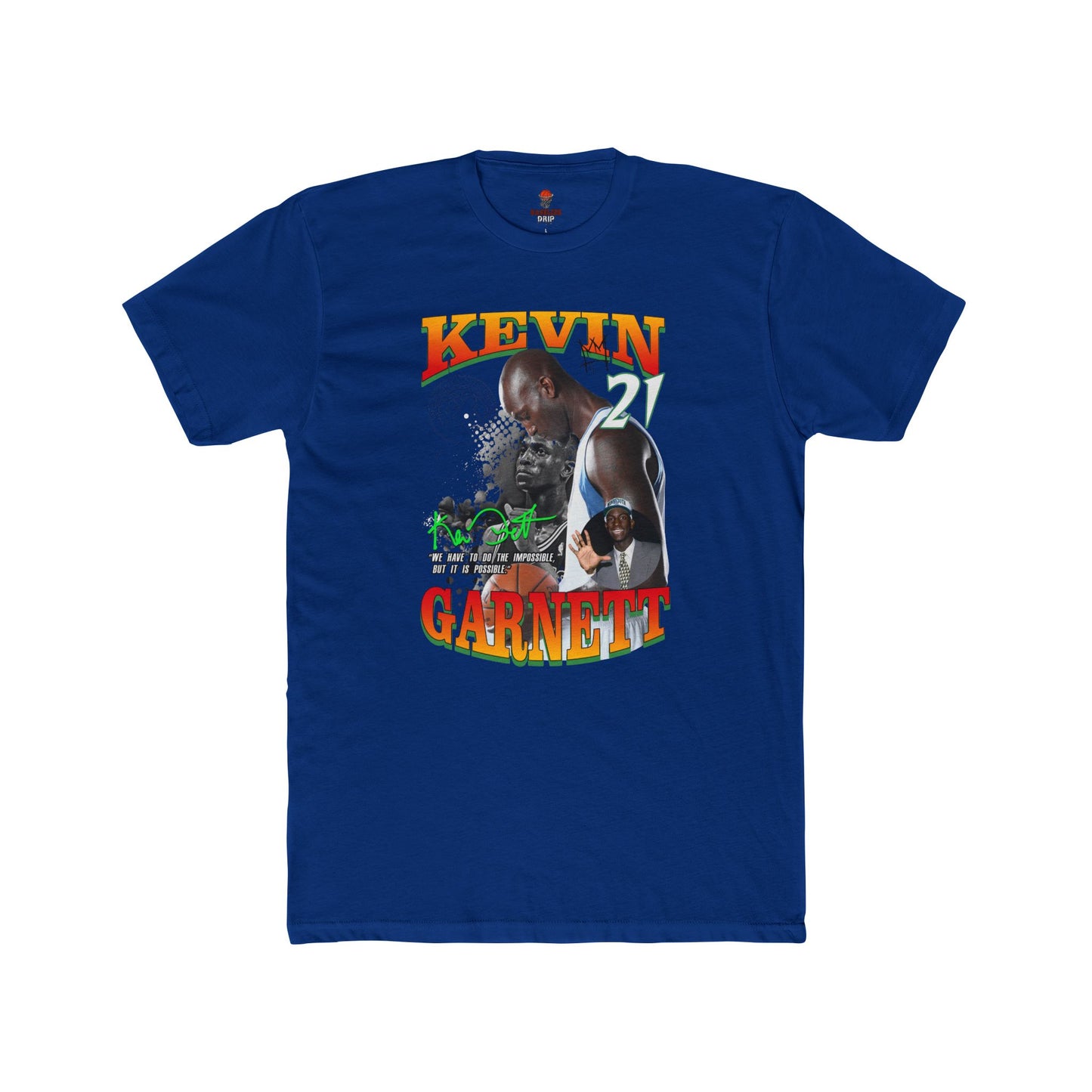 Adult Unisex Cotton Crew Tee with Kevin Garnett Graphic, Sports Shirt, Fan Gear, Gift for Basketball Lovers