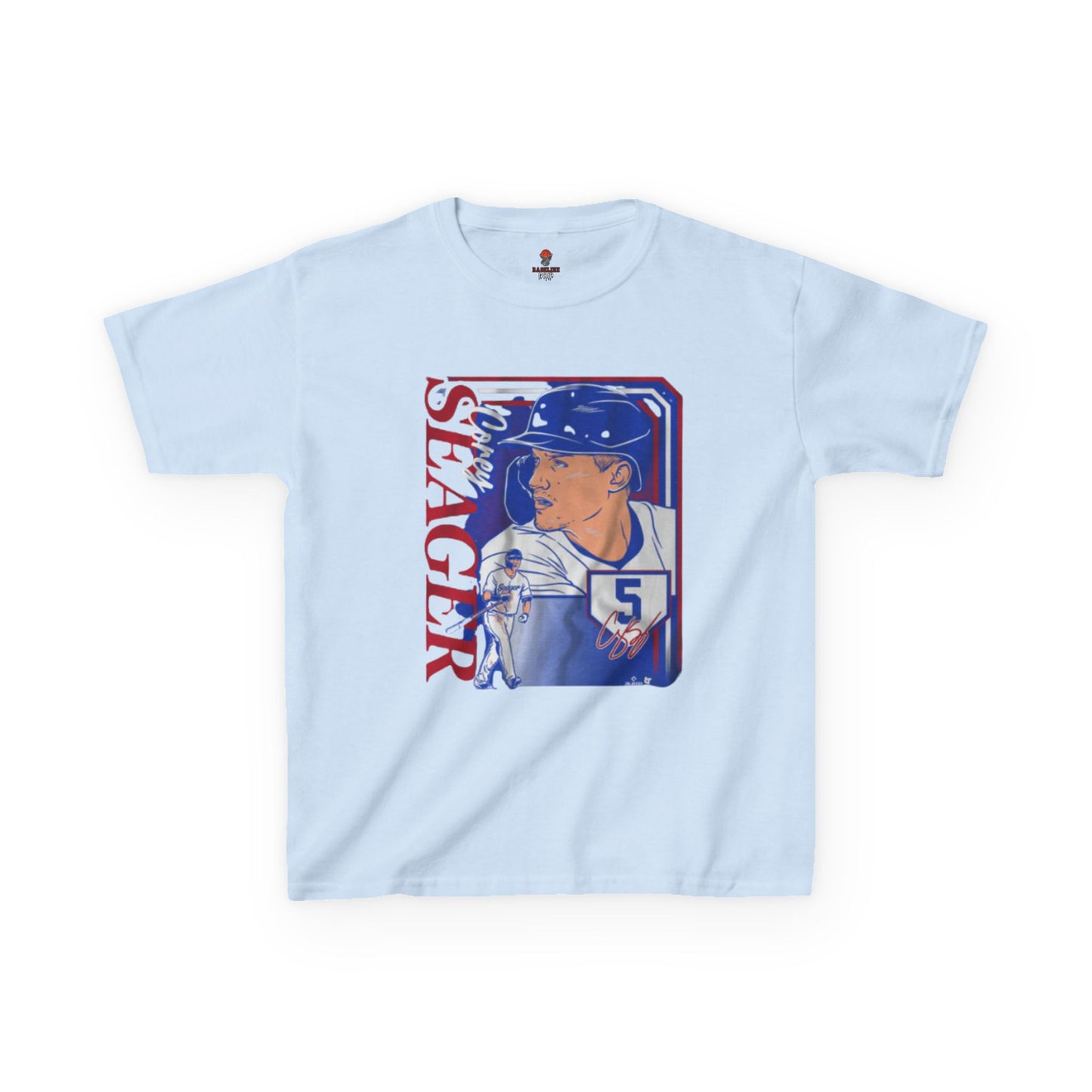 Kids Baseball Seager Graphic Tee, Fun Summer Shirt, Sports Fan Gift, Boys Girls Casual Wear, Birthday Party Outfit, Spring/Summer Style