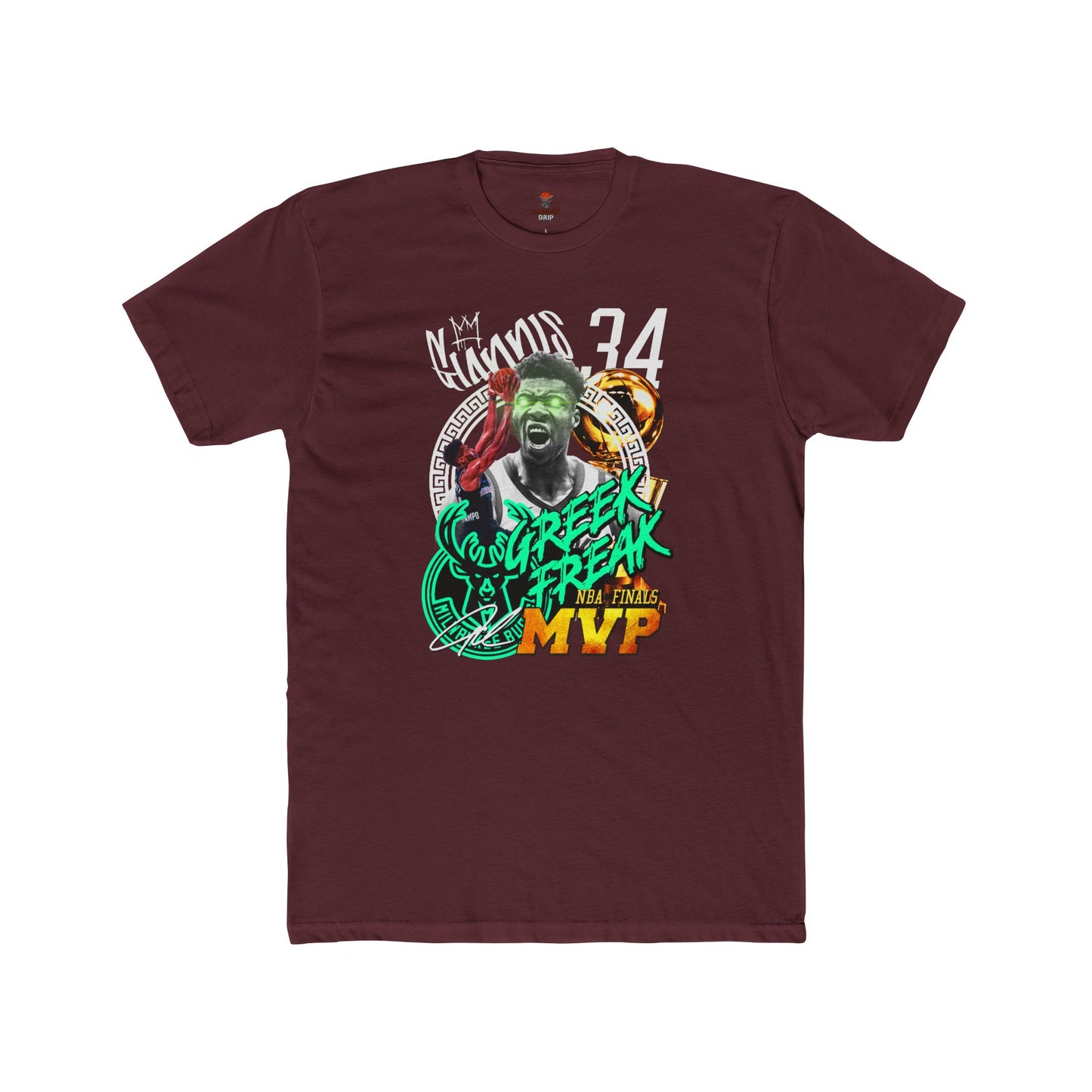 Adult Unisex Cotton Crew Tee - Greek Freak MVP Tee, Basketball Fan Shirt, Gift for Sports Lovers, Unique Graphic Tee
