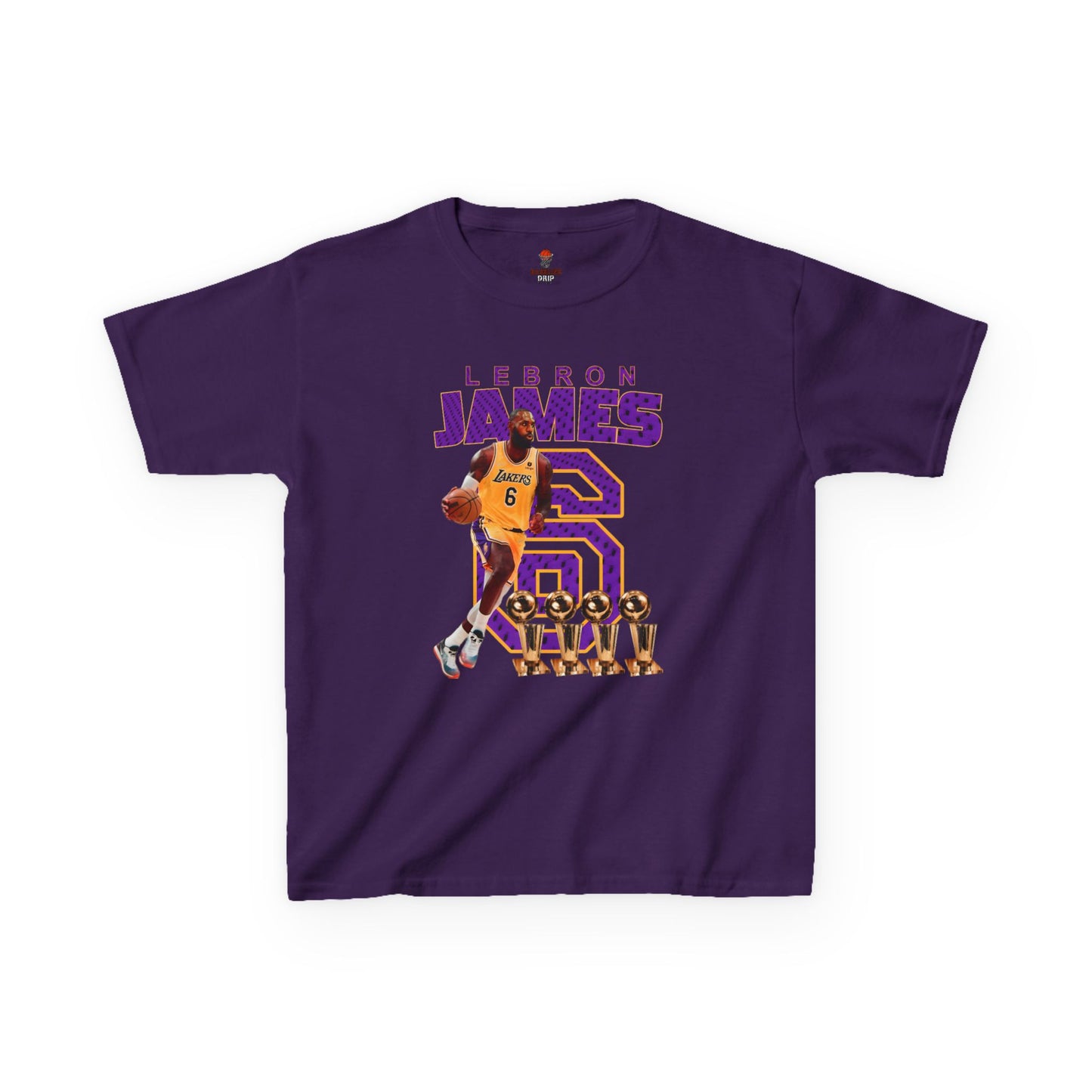 Kids LeBron James Basketball Tee - Youth Heavy Cotton Shirt for Sports Fans