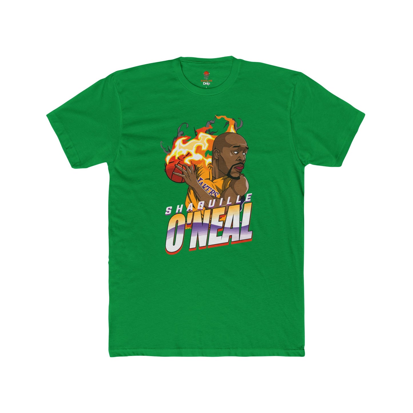 Adult Shaq Fire Unisex Cotton Crew Tee - Perfect for Basketball Fans