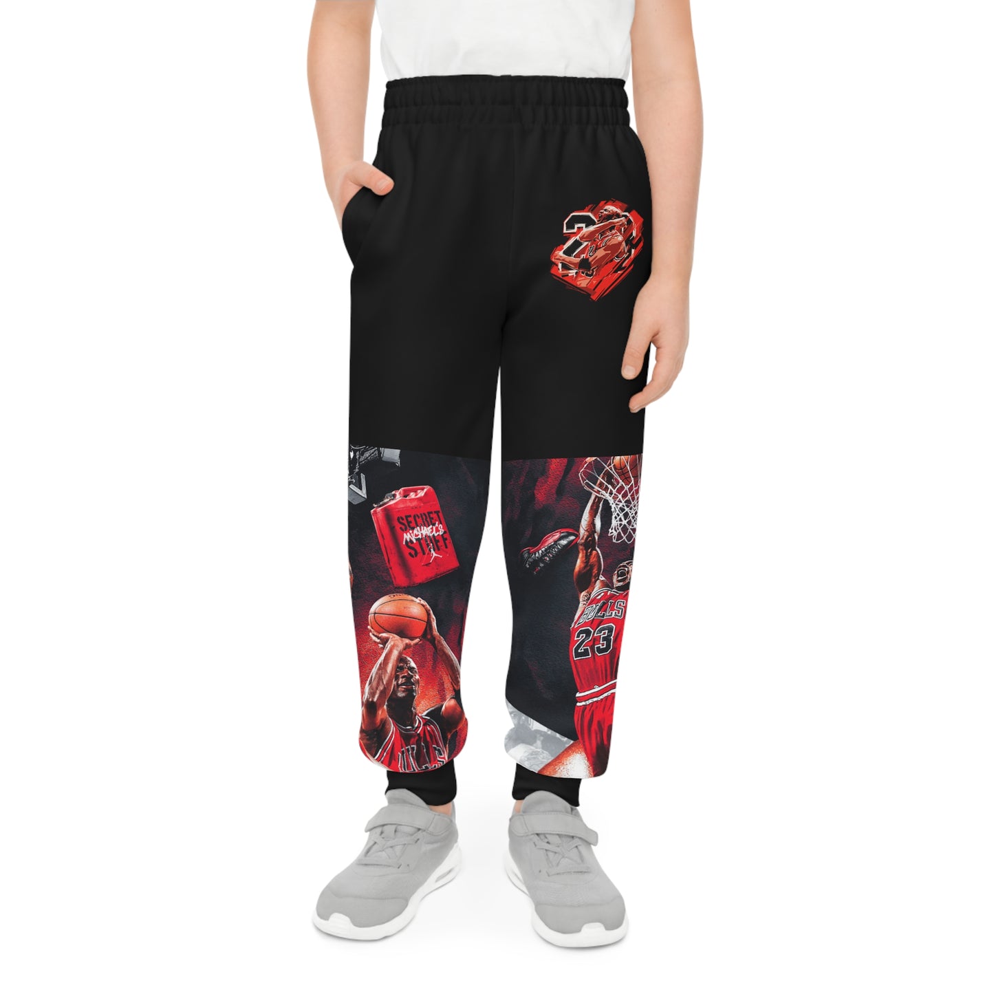 Kids MJ Flight Basketball Joggers - Sporty Athletic Pants for Kids with Graphic Design