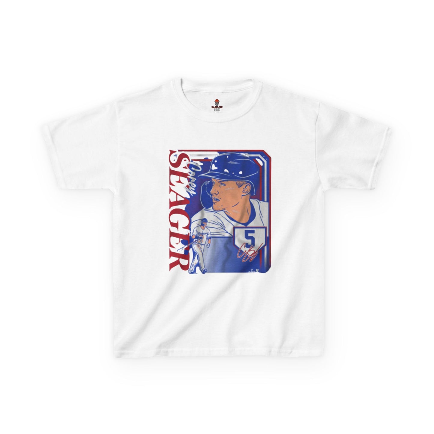 Kids Baseball Seager Graphic Tee, Fun Summer Shirt, Sports Fan Gift, Boys Girls Casual Wear, Birthday Party Outfit, Spring/Summer Style