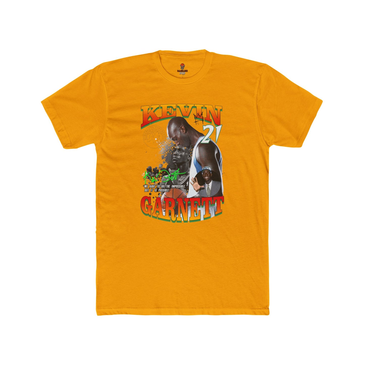 Adult Unisex Cotton Crew Tee with Kevin Garnett Graphic, Sports Shirt, Fan Gear, Gift for Basketball Lovers
