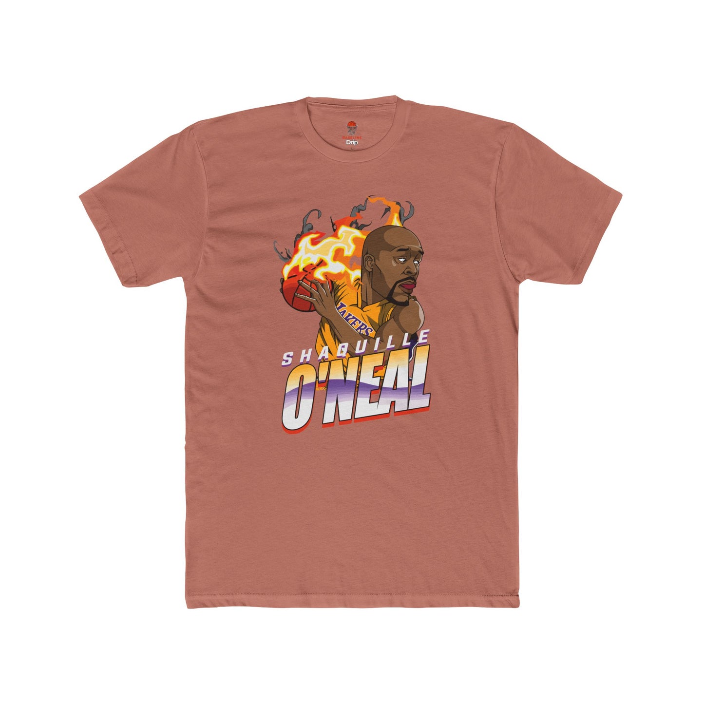 Adult Shaq Fire Unisex Cotton Crew Tee - Perfect for Basketball Fans