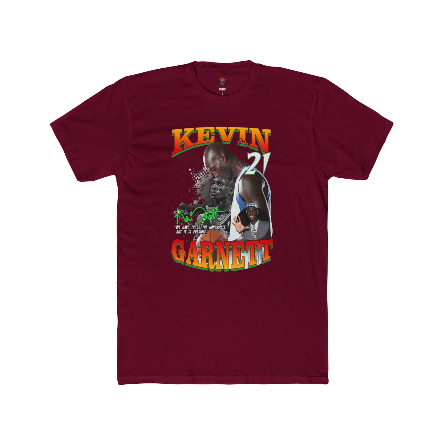 Adult Unisex Cotton Crew Tee with Kevin Garnett Graphic, Sports Shirt, Fan Gear, Gift for Basketball Lovers