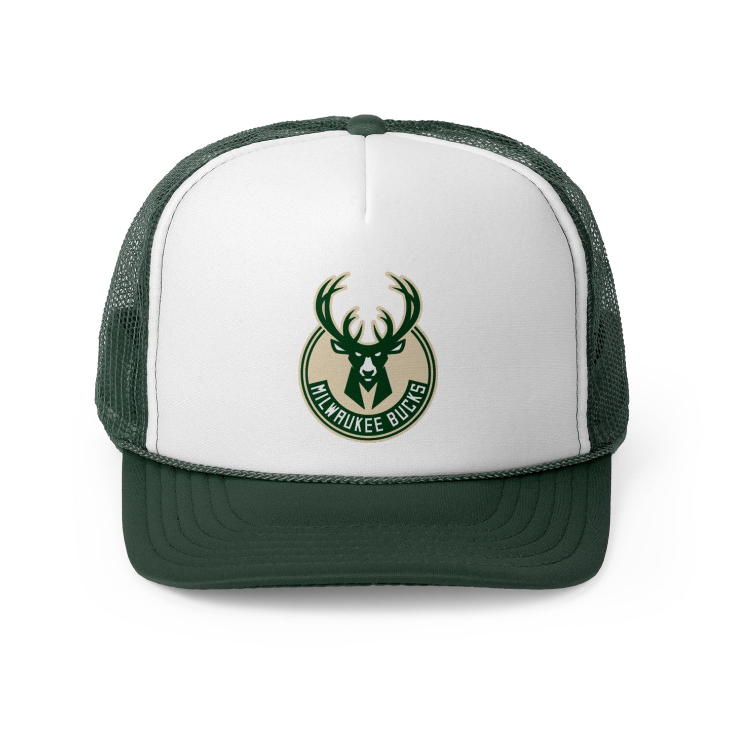 Milwaukee Bucks Trucker Cap - Sports Fan Hat, Adjustable Cap, Gift for Basketball Lovers, Green and White Baseball Cap