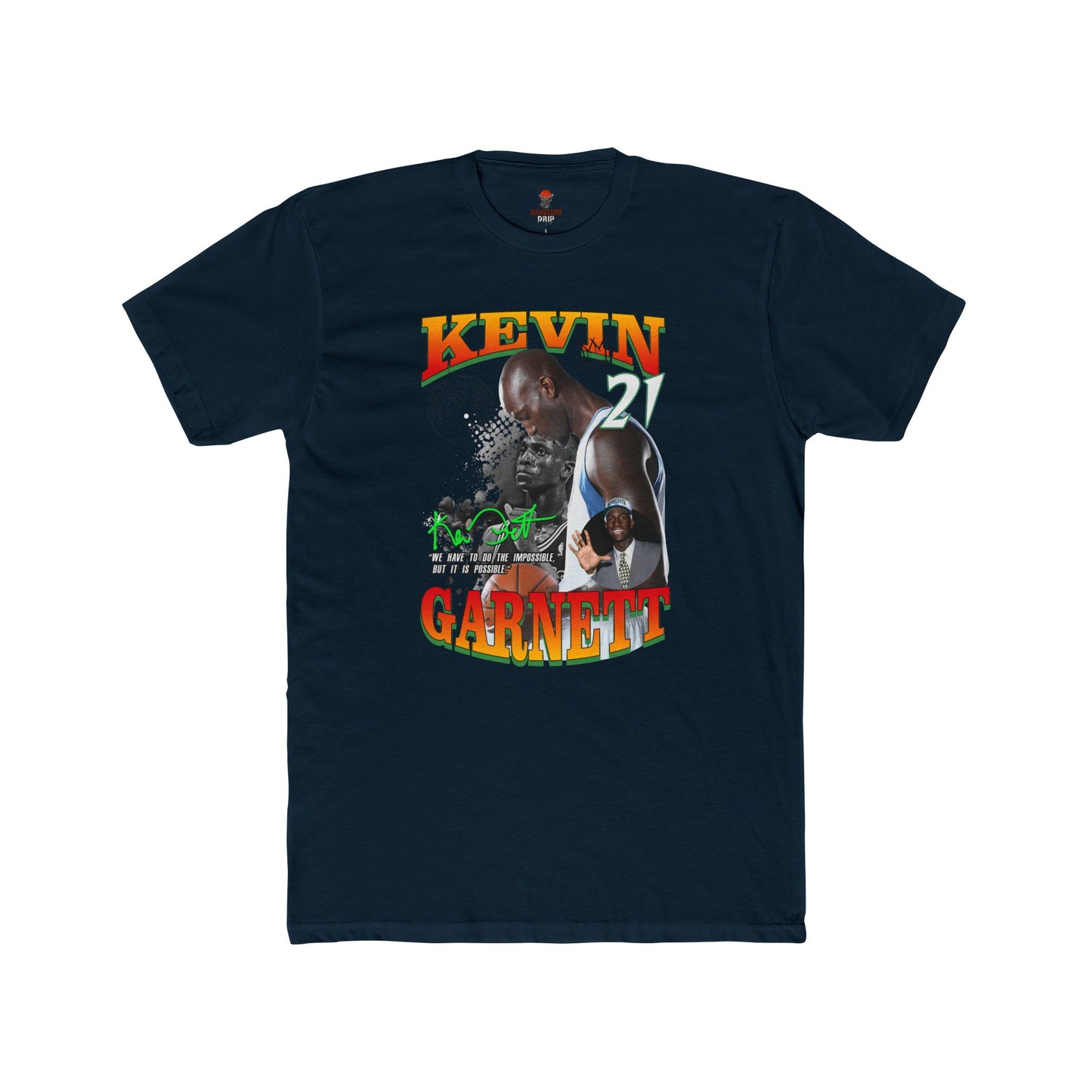 Adult Unisex Cotton Crew Tee with Kevin Garnett Graphic, Sports Shirt, Fan Gear, Gift for Basketball Lovers