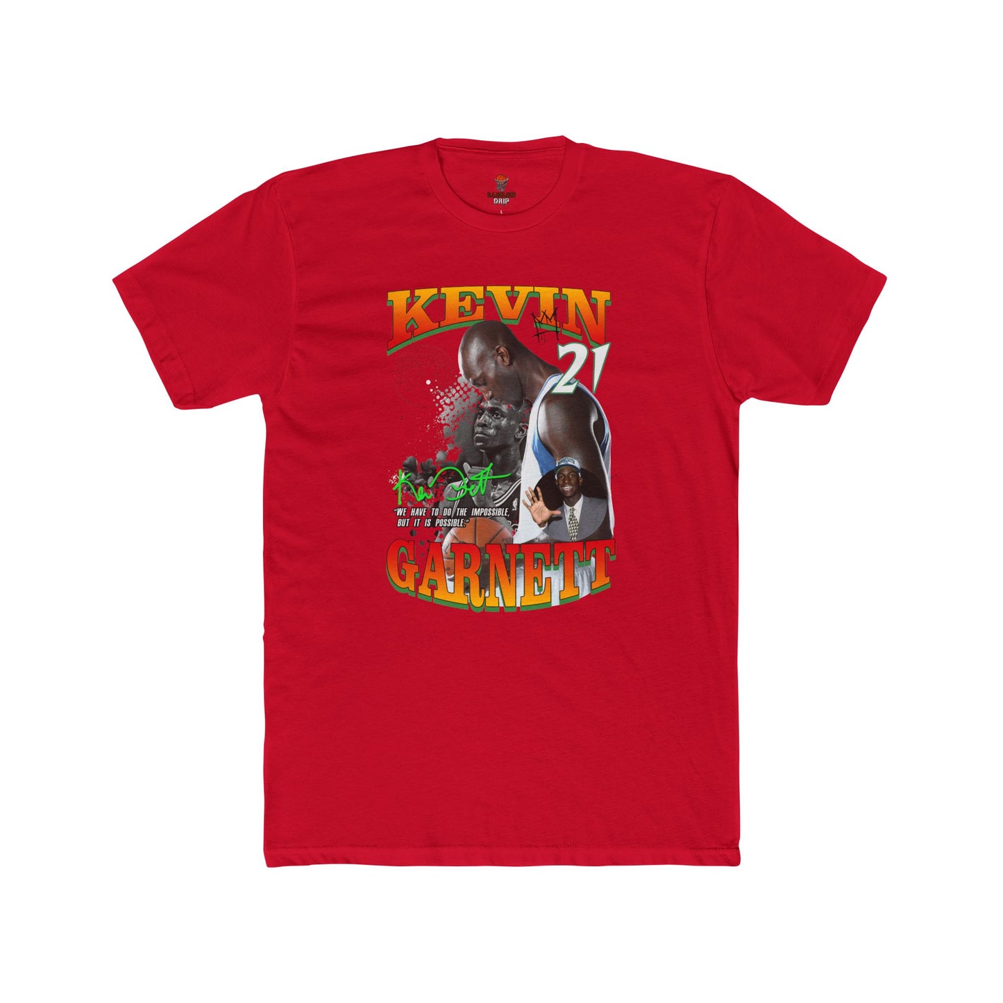 Adult Unisex Cotton Crew Tee with Kevin Garnett Graphic, Sports Shirt, Fan Gear, Gift for Basketball Lovers