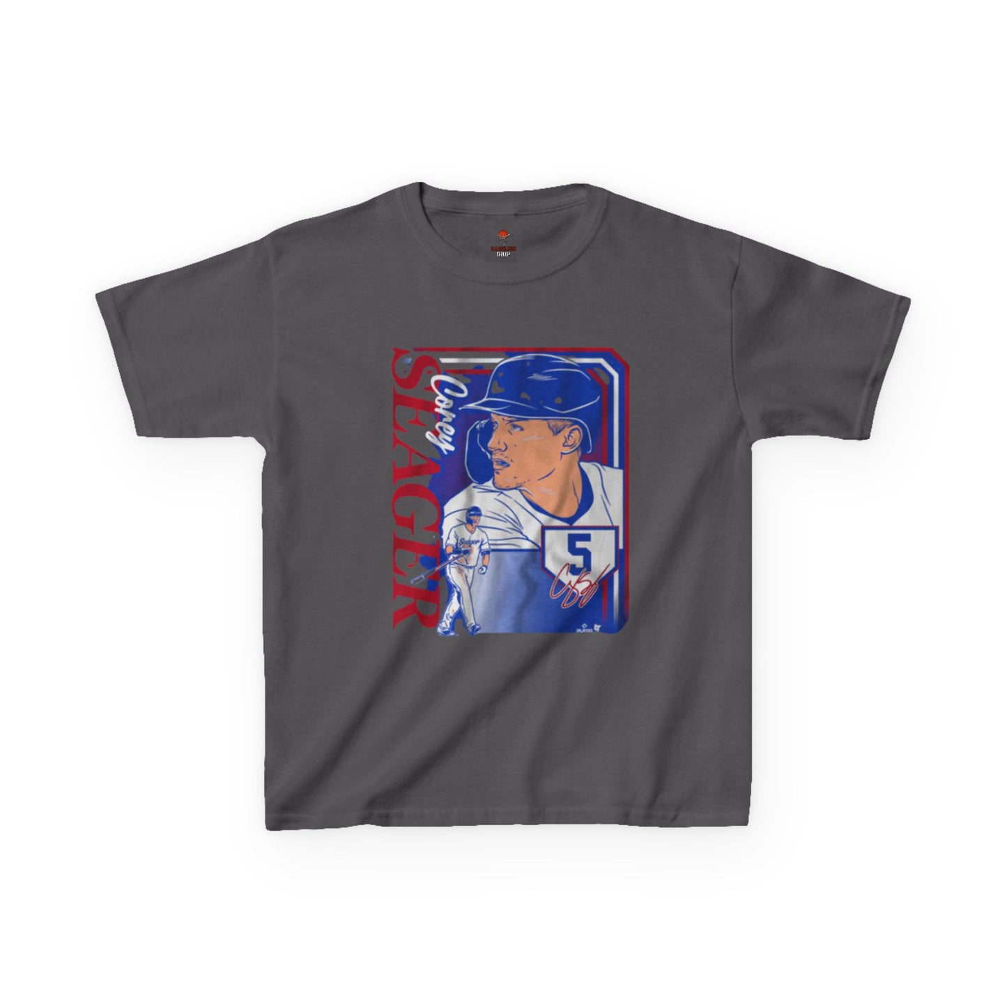 Kids Baseball Seager Graphic Tee, Fun Summer Shirt, Sports Fan Gift, Boys Girls Casual Wear, Birthday Party Outfit, Spring/Summer Style