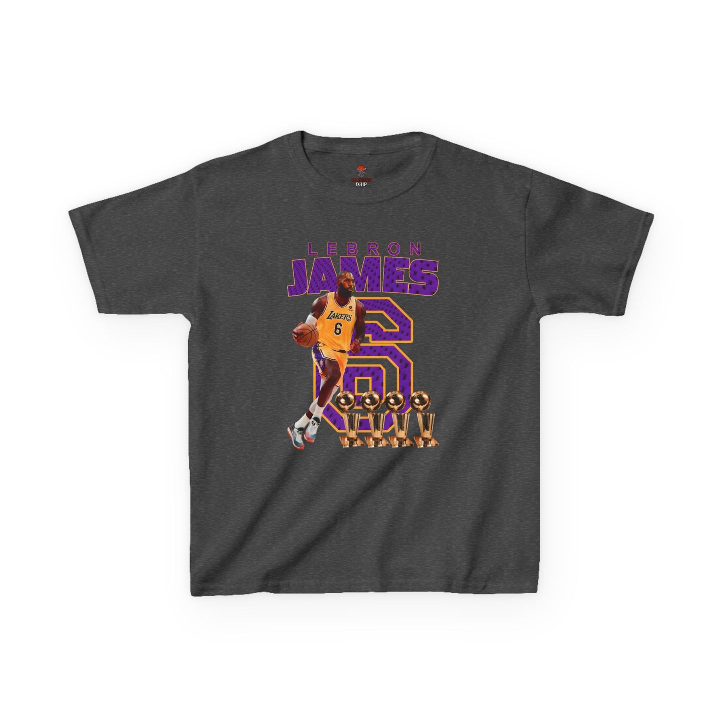 Kids LeBron James Basketball Tee - Youth Heavy Cotton Shirt for Sports Fans