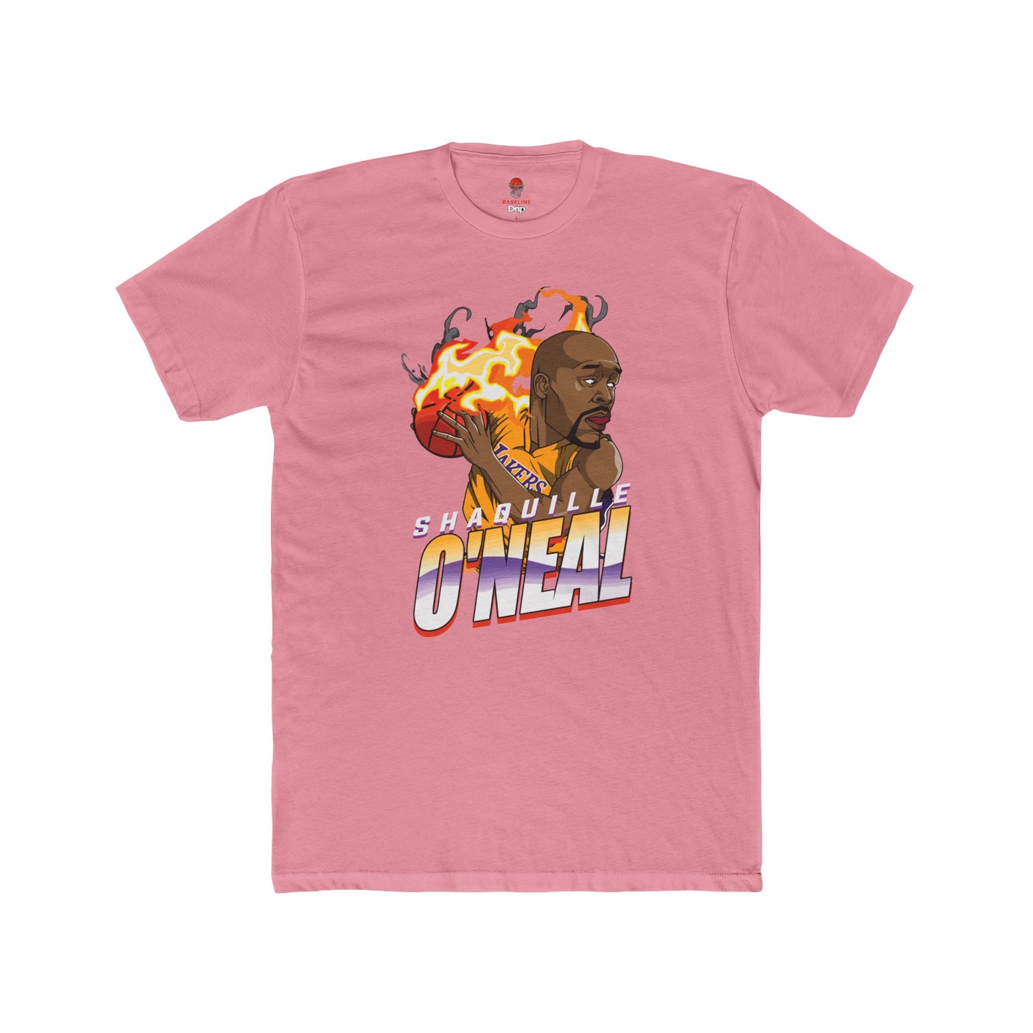 Adult Shaq Fire Unisex Cotton Crew Tee - Perfect for Basketball Fans
