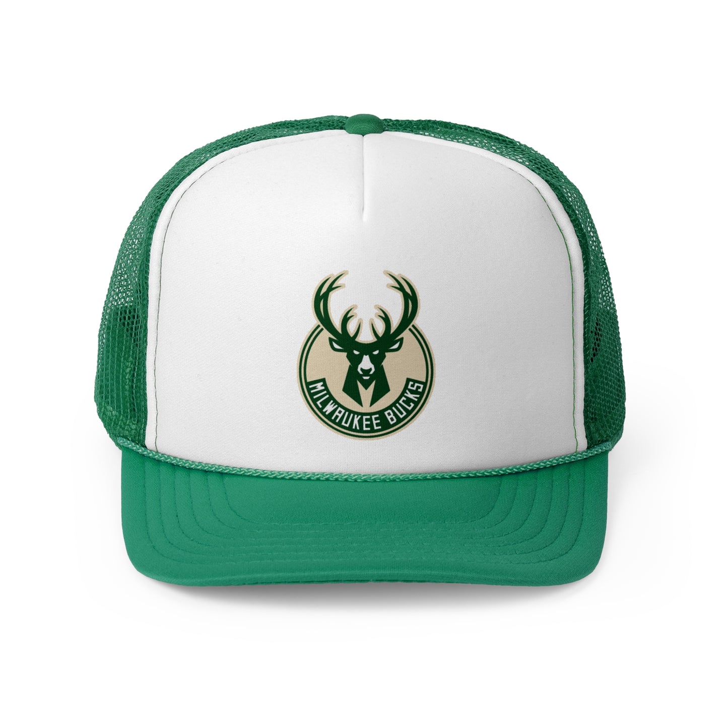 Milwaukee Bucks Trucker Cap - Sports Fan Hat, Adjustable Cap, Gift for Basketball Lovers, Green and White Baseball Cap