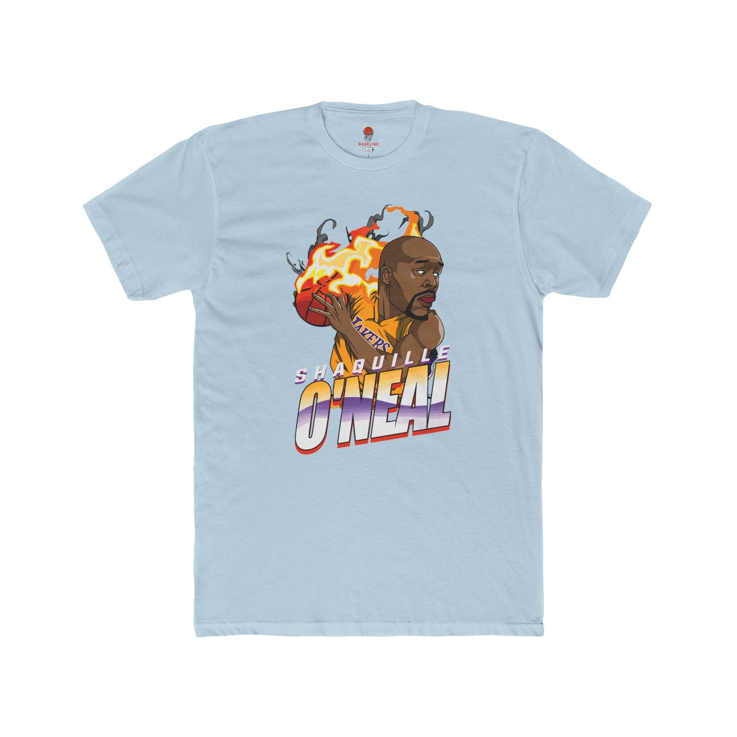 Adult Shaq Fire Unisex Cotton Crew Tee - Perfect for Basketball Fans