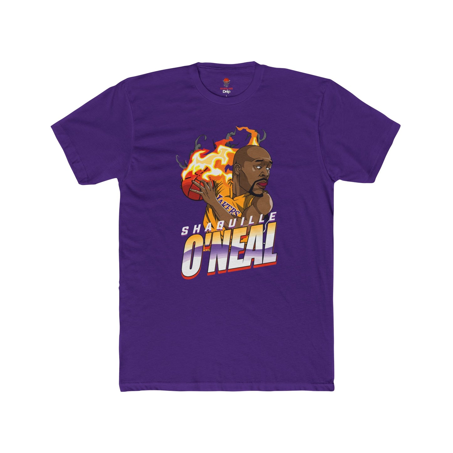 Adult Shaq Fire Unisex Cotton Crew Tee - Perfect for Basketball Fans