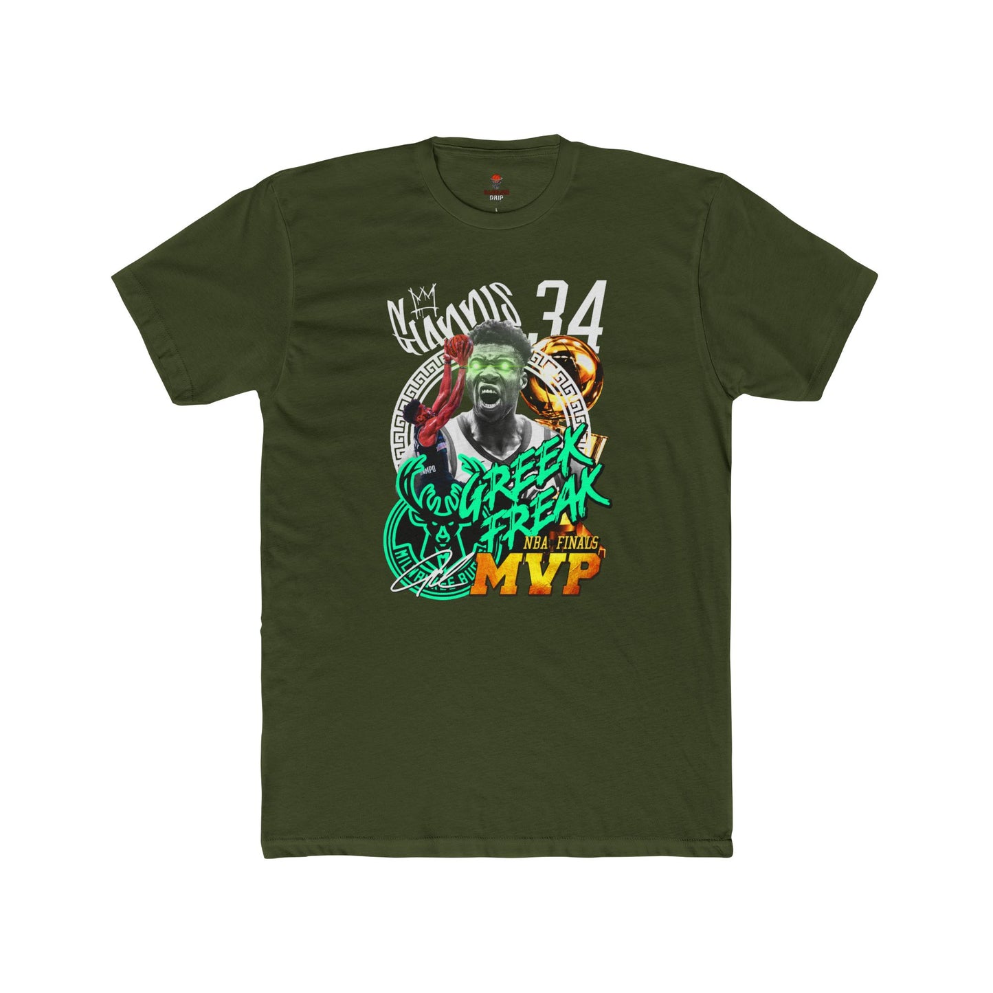 Adult Unisex Cotton Crew Tee - Greek Freak MVP Tee, Basketball Fan Shirt, Gift for Sports Lovers, Unique Graphic Tee
