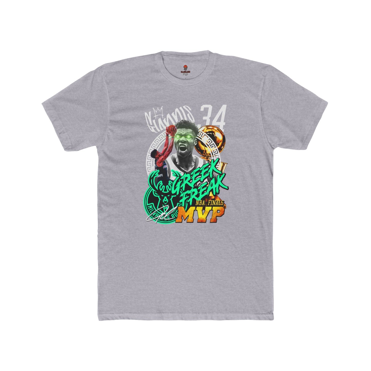 Adult Unisex Cotton Crew Tee - Greek Freak MVP Tee, Basketball Fan Shirt, Gift for Sports Lovers, Unique Graphic Tee