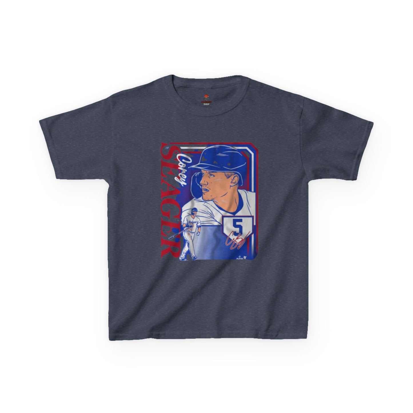 Kids Baseball Seager Graphic Tee, Fun Summer Shirt, Sports Fan Gift, Boys Girls Casual Wear, Birthday Party Outfit, Spring/Summer Style