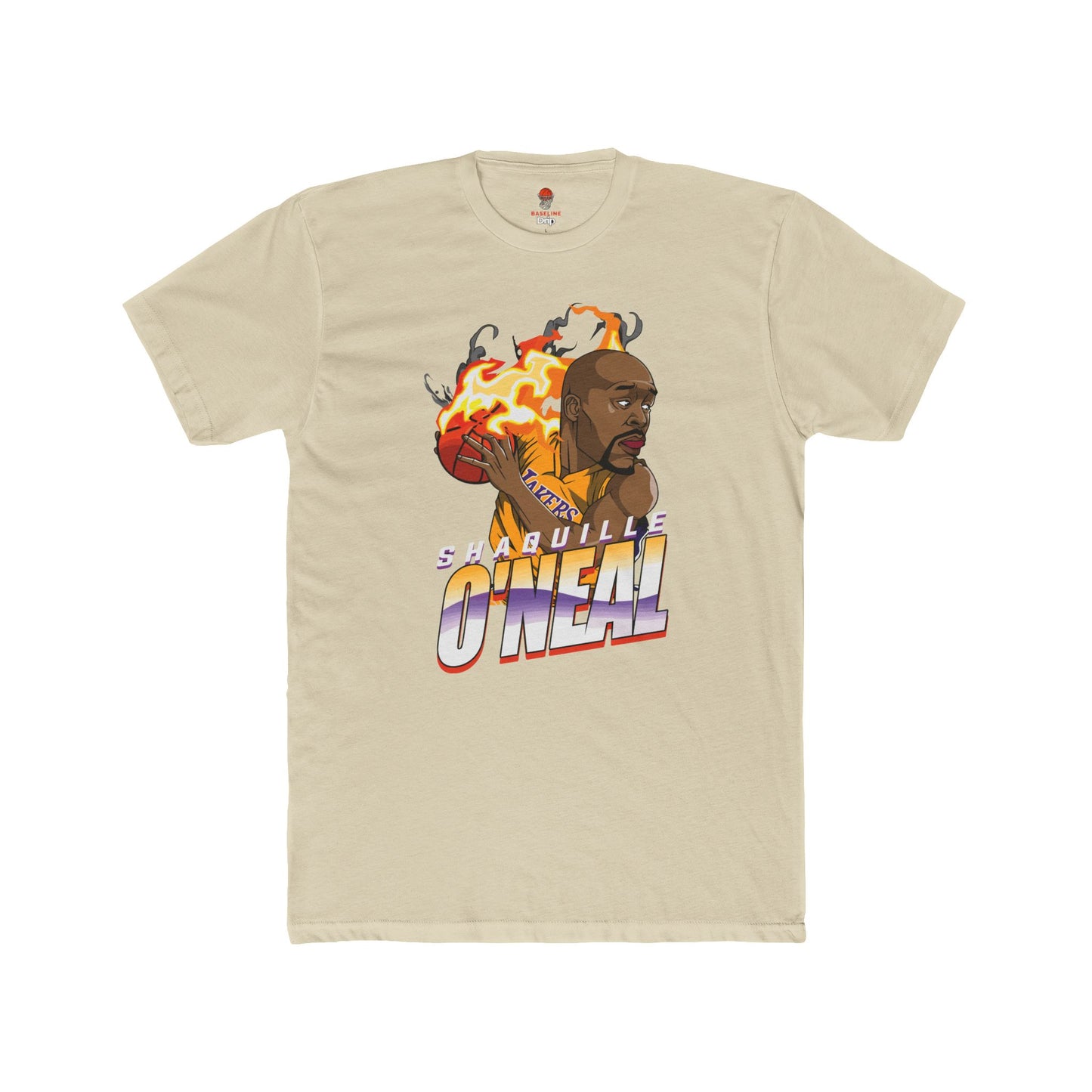 Adult Shaq Fire Unisex Cotton Crew Tee - Perfect for Basketball Fans