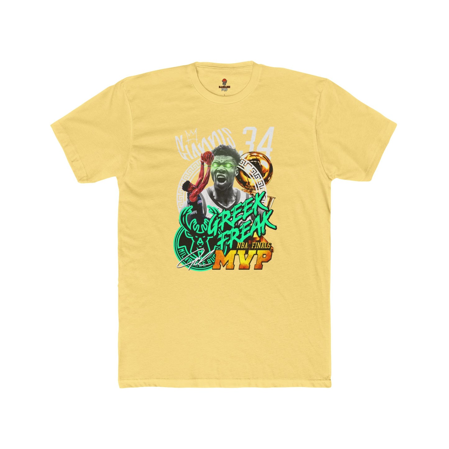 Adult Unisex Cotton Crew Tee - Greek Freak MVP Tee, Basketball Fan Shirt, Gift for Sports Lovers, Unique Graphic Tee