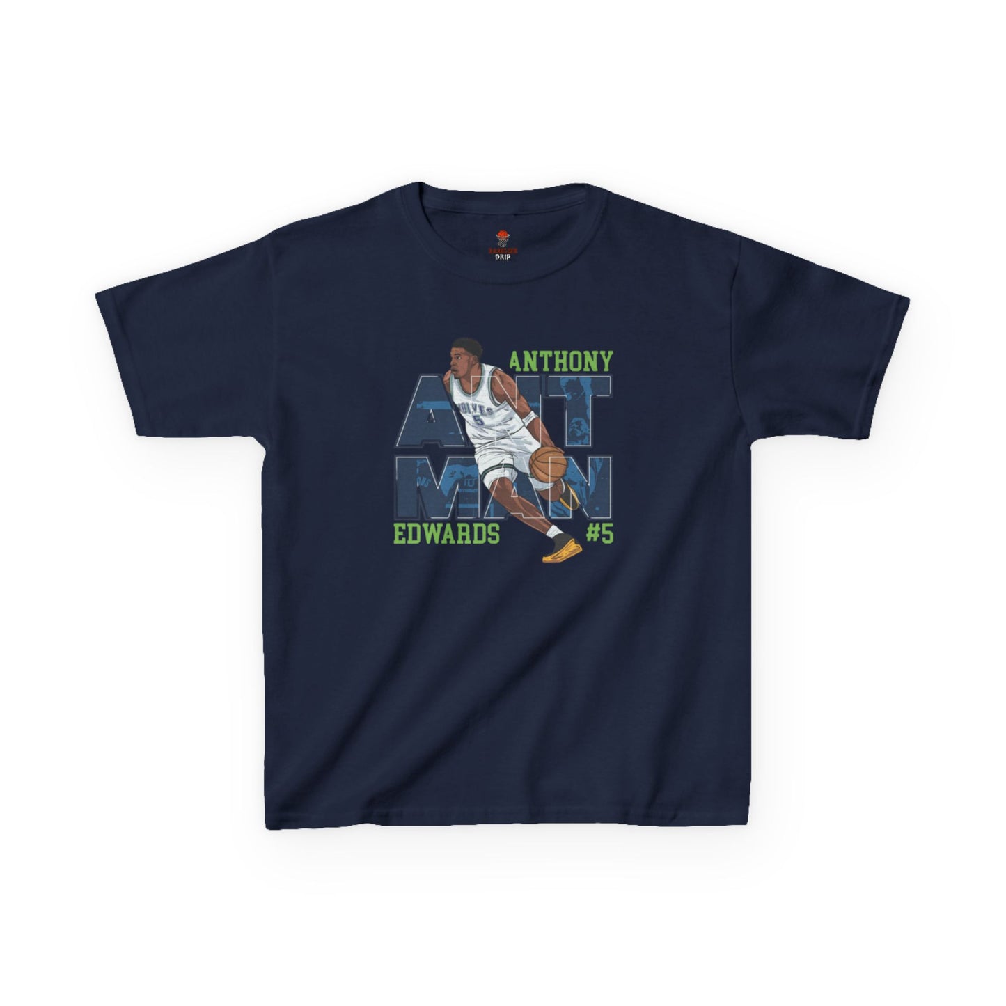 Kids Basketball Fan Tee, Kids Sport Shirt, Anthony Edwards #5 Jersey, Basketball Clothing, Personalized Kids Apparel