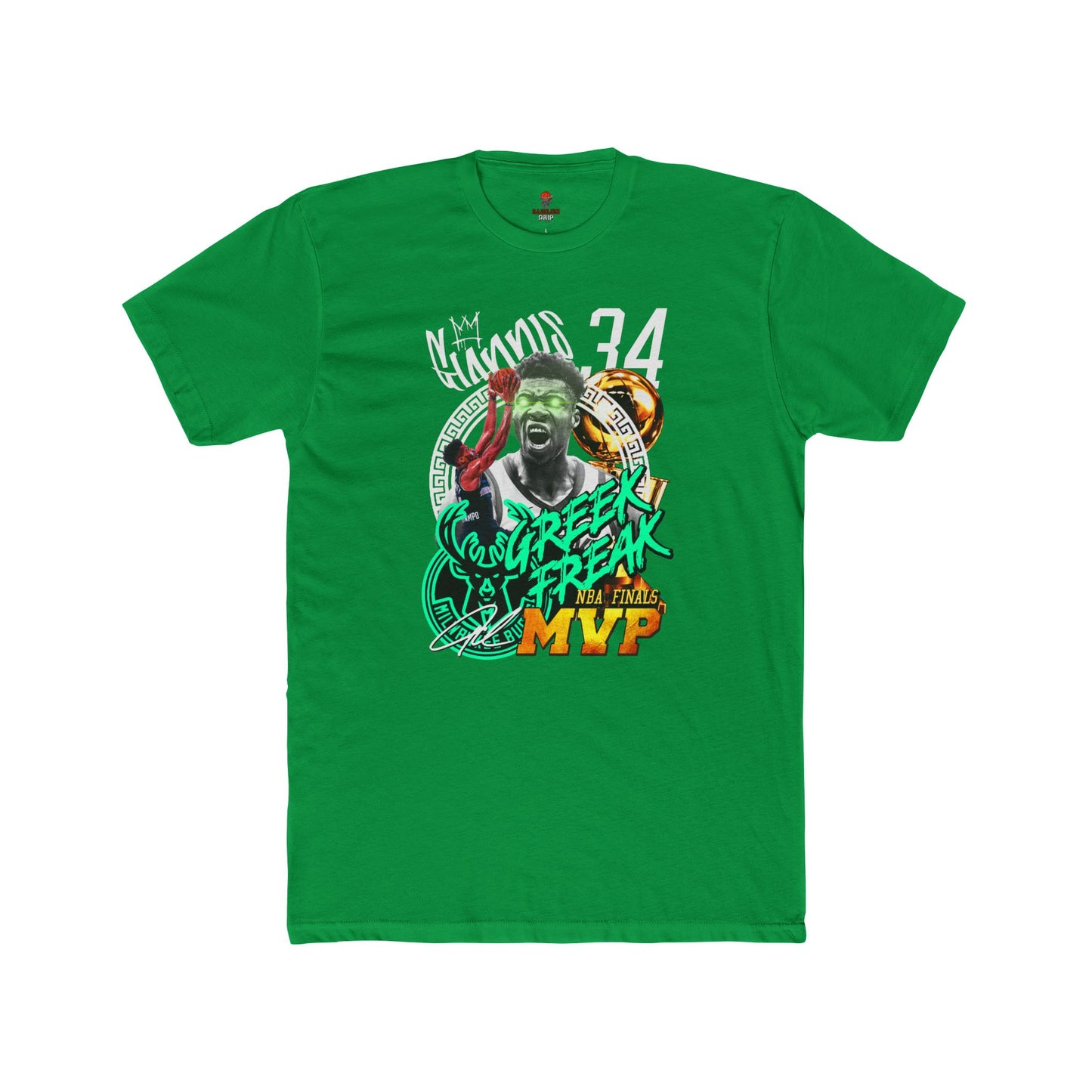 Adult Unisex Cotton Crew Tee - Greek Freak MVP Tee, Basketball Fan Shirt, Gift for Sports Lovers, Unique Graphic Tee