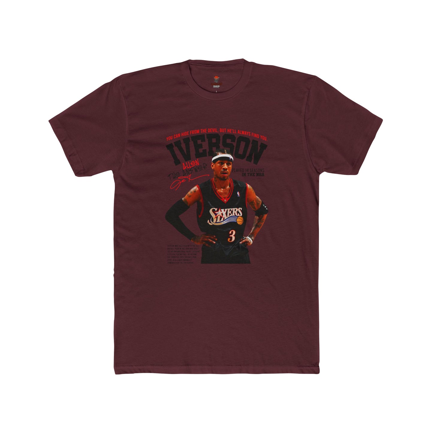 Adult Allen Iverson Unisex Cotton Crew Tee, Basketball Fan Gift, Sports Apparel, Casual Wear, Unisex T-Shirt