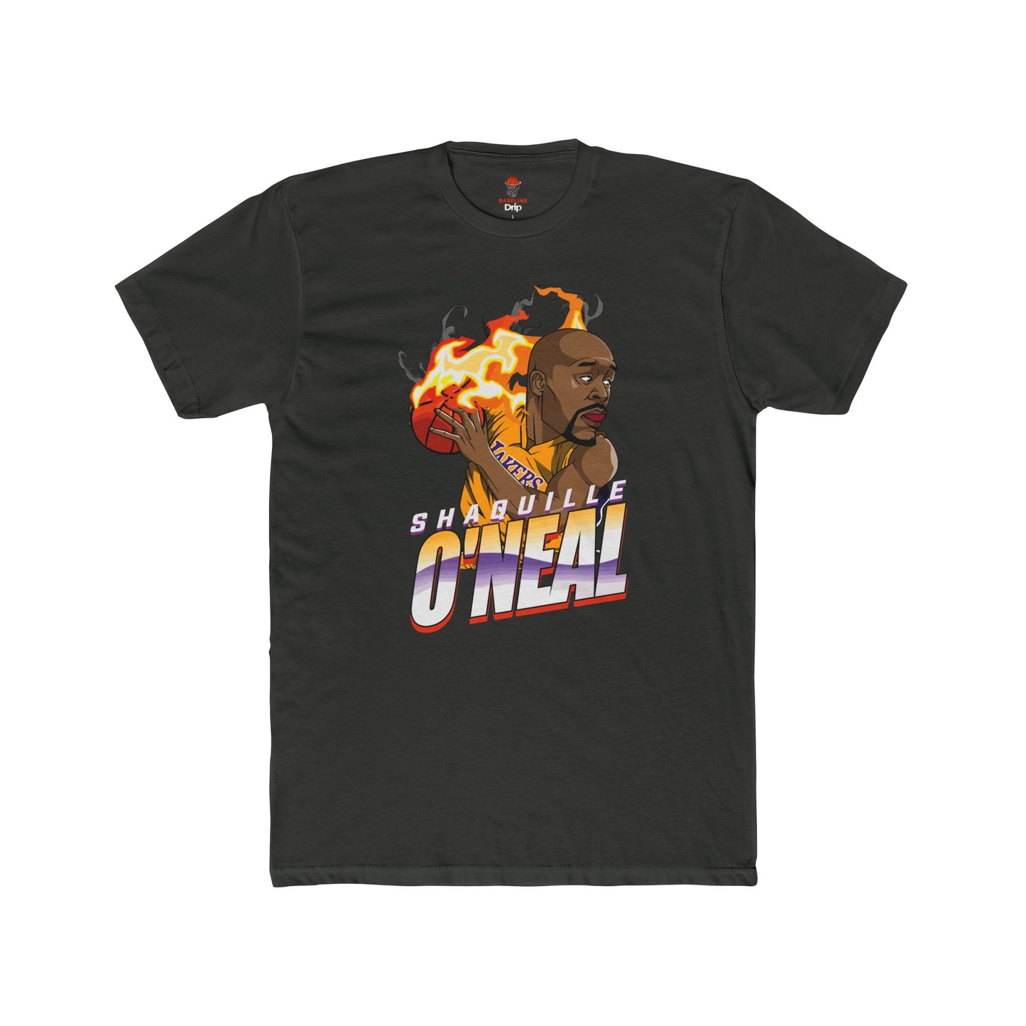 Adult Shaq Fire Unisex Cotton Crew Tee - Perfect for Basketball Fans