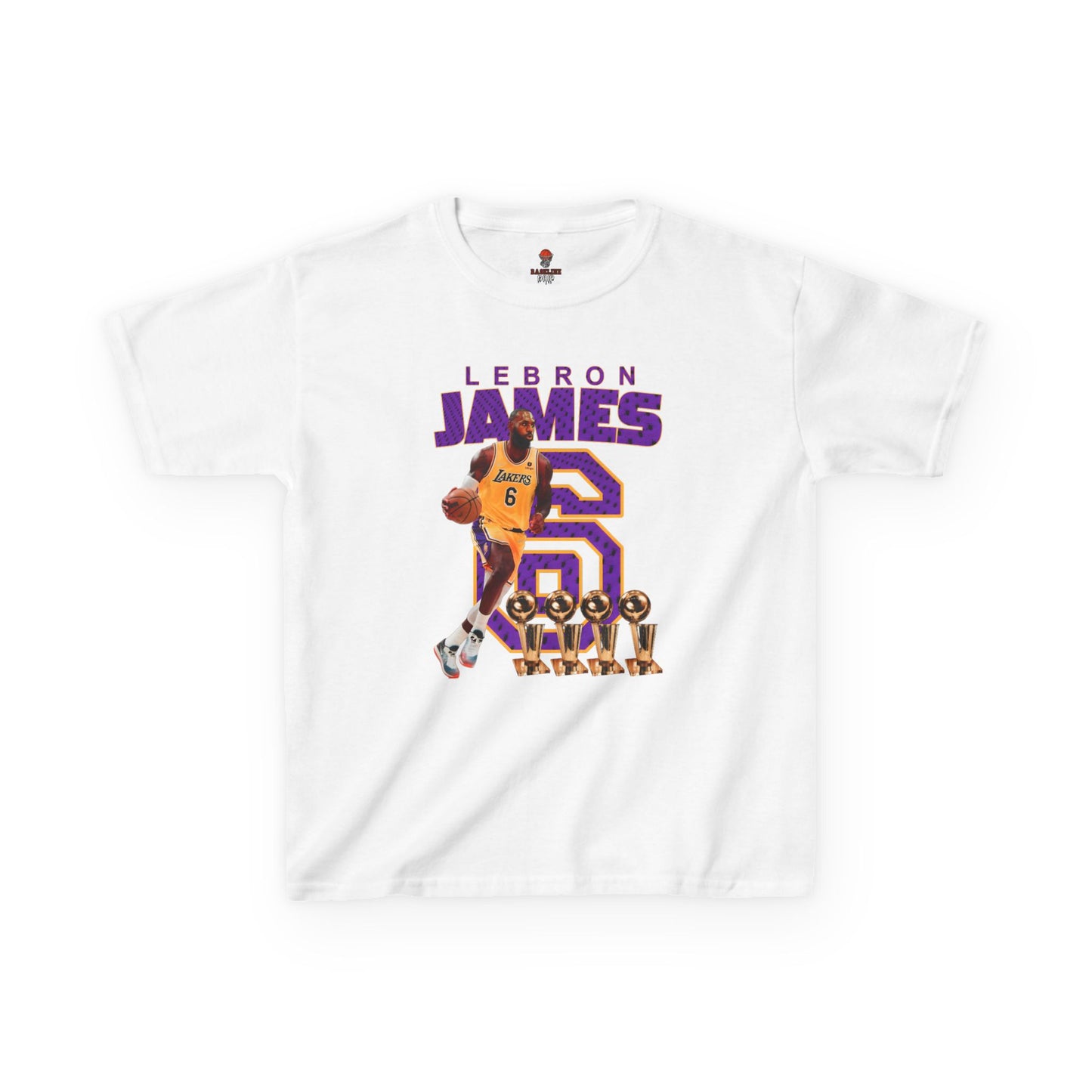 Kids LeBron James Basketball Tee - Youth Heavy Cotton Shirt for Sports Fans