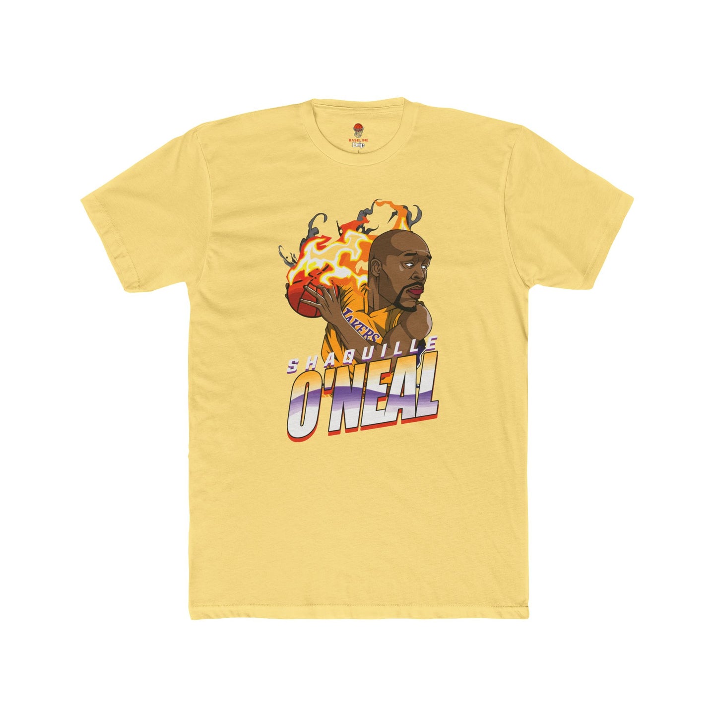 Adult Shaq Fire Unisex Cotton Crew Tee - Perfect for Basketball Fans