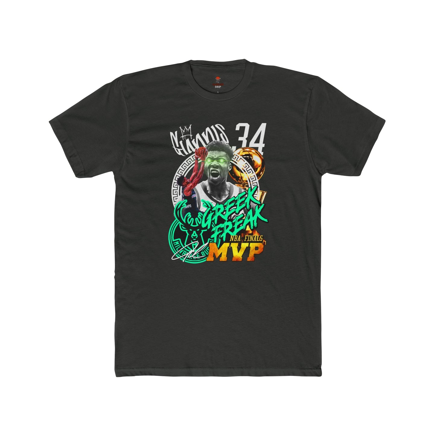 Adult Unisex Cotton Crew Tee - Greek Freak MVP Tee, Basketball Fan Shirt, Gift for Sports Lovers, Unique Graphic Tee