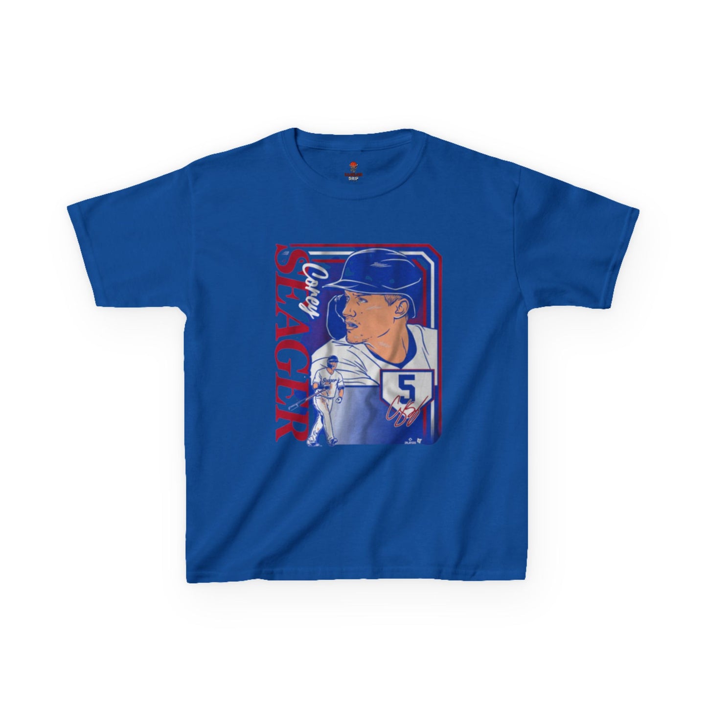 Kids Baseball Seager Graphic Tee, Fun Summer Shirt, Sports Fan Gift, Boys Girls Casual Wear, Birthday Party Outfit, Spring/Summer Style