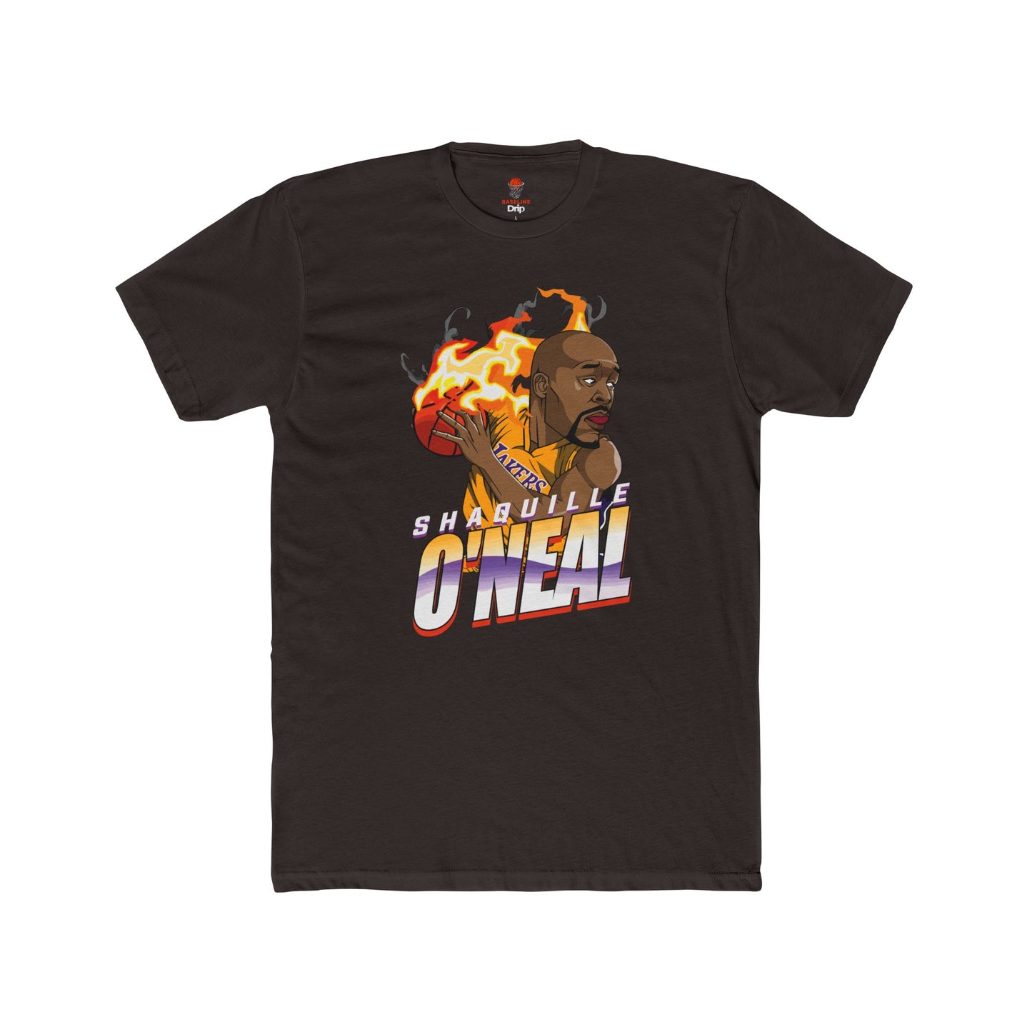 Adult Shaq Fire Unisex Cotton Crew Tee - Perfect for Basketball Fans