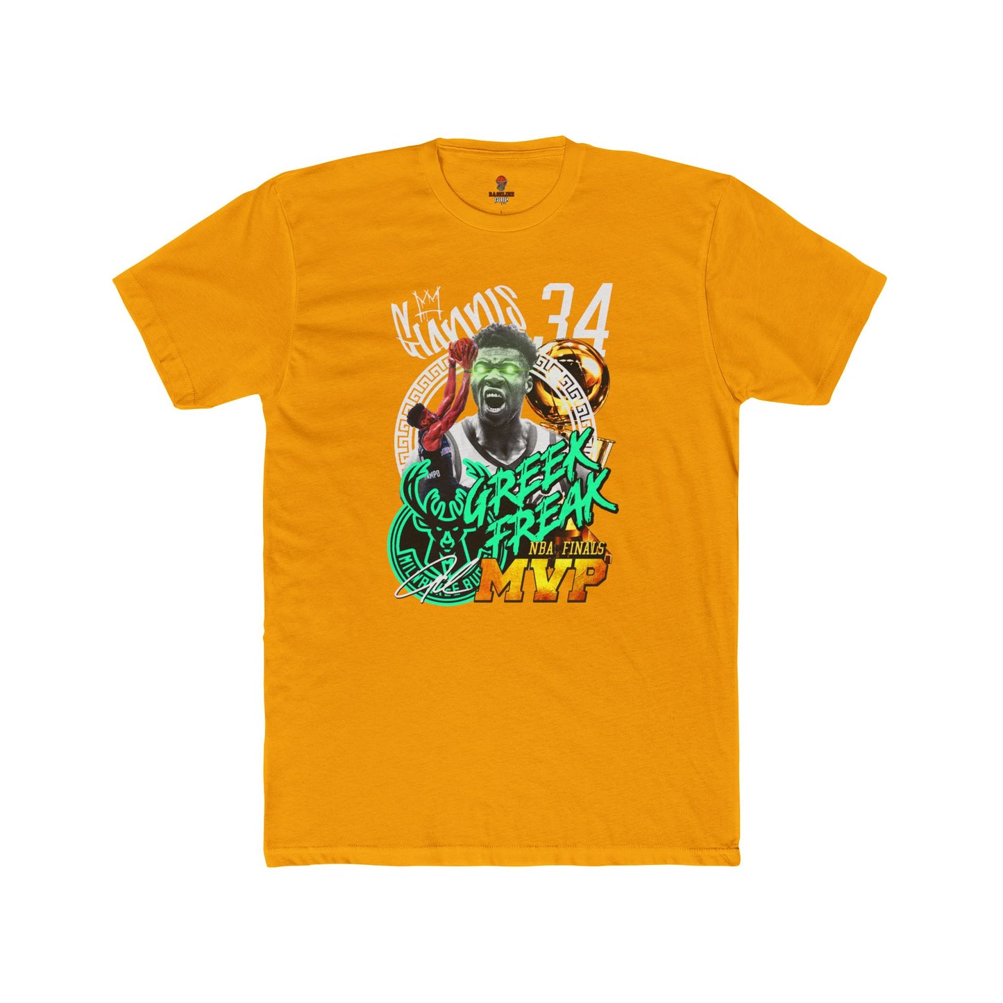 Adult Unisex Cotton Crew Tee - Greek Freak MVP Tee, Basketball Fan Shirt, Gift for Sports Lovers, Unique Graphic Tee