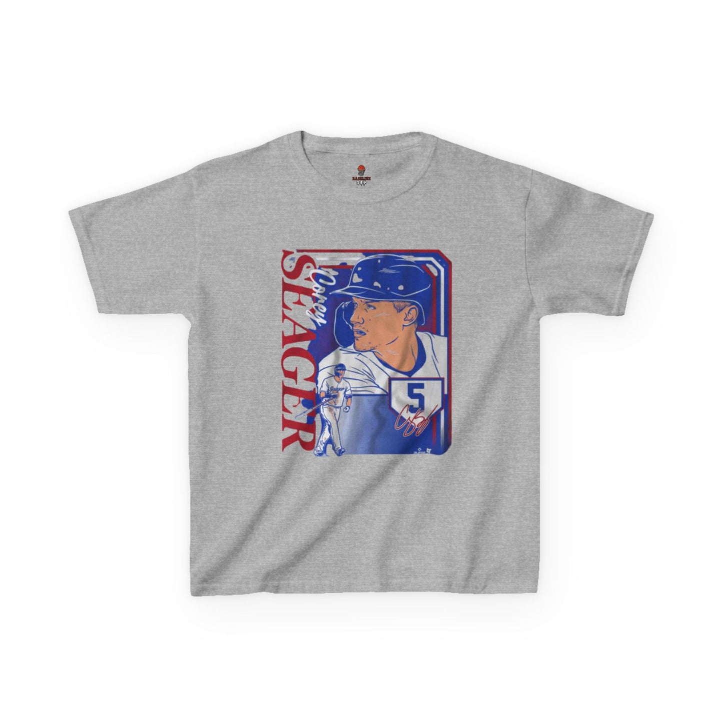Kids Baseball Seager Graphic Tee, Fun Summer Shirt, Sports Fan Gift, Boys Girls Casual Wear, Birthday Party Outfit, Spring/Summer Style