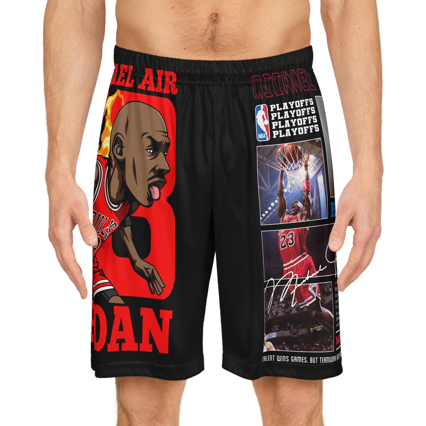 Michael Jordan Fire Graphic Basketball Shorts