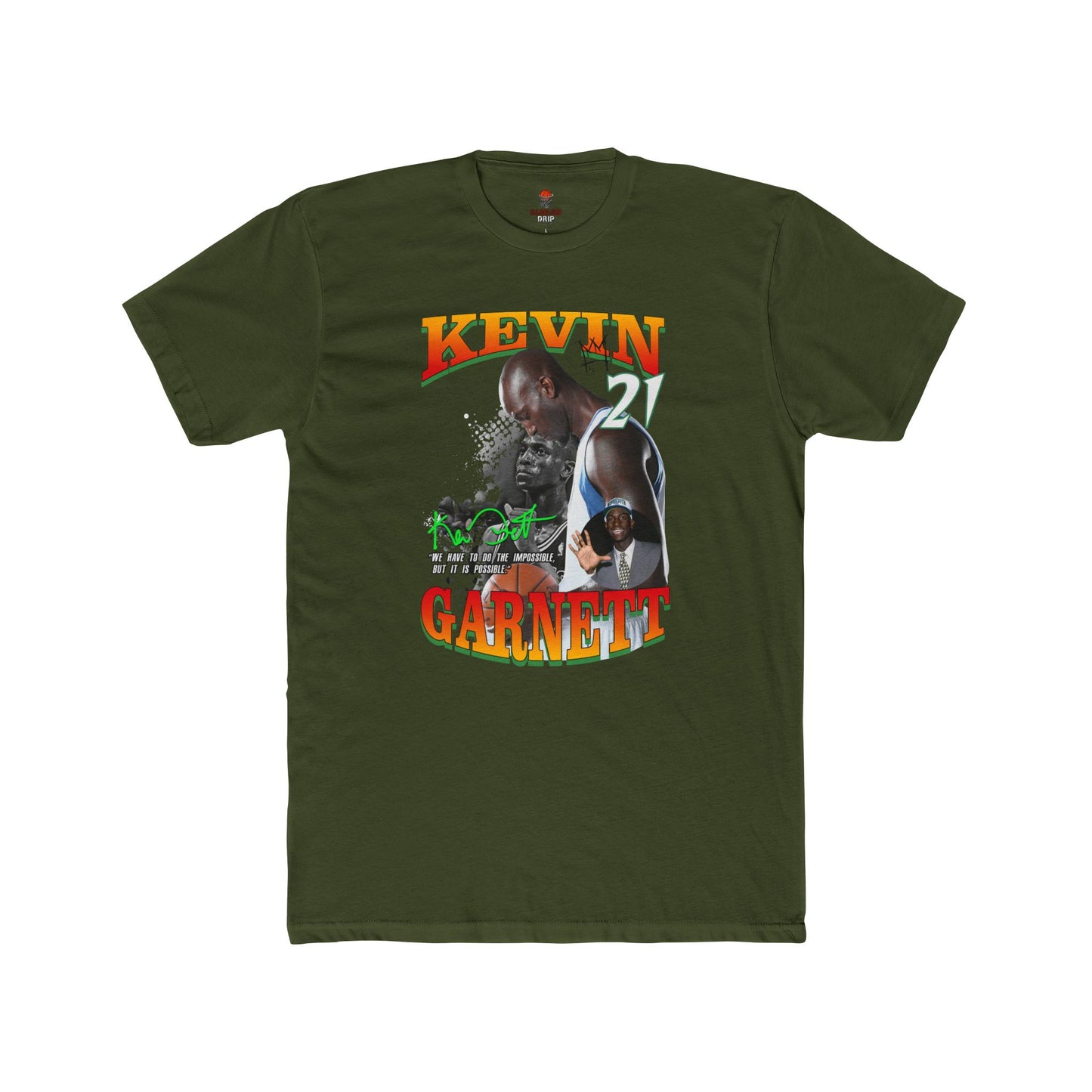 Adult Unisex Cotton Crew Tee with Kevin Garnett Graphic, Sports Shirt, Fan Gear, Gift for Basketball Lovers