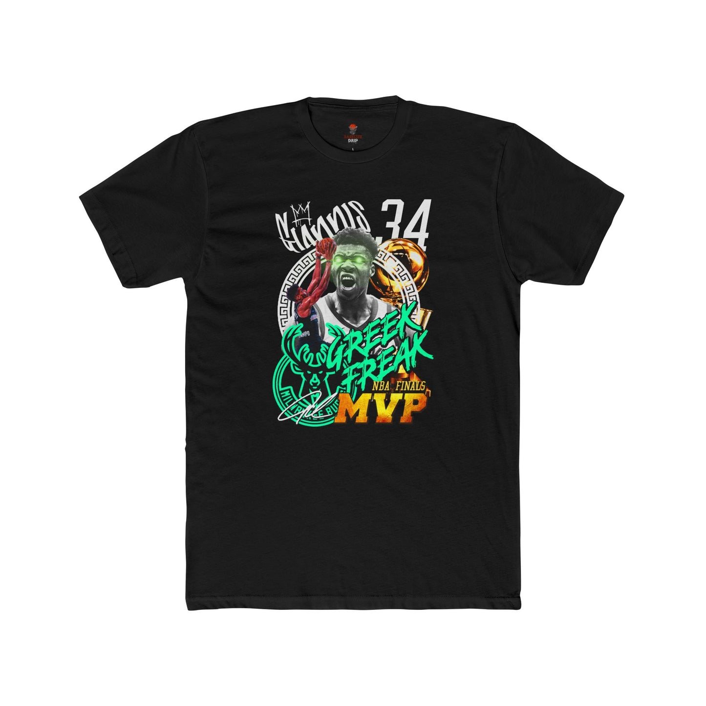 Adult Unisex Cotton Crew Tee - Greek Freak MVP Tee, Basketball Fan Shirt, Gift for Sports Lovers, Unique Graphic Tee