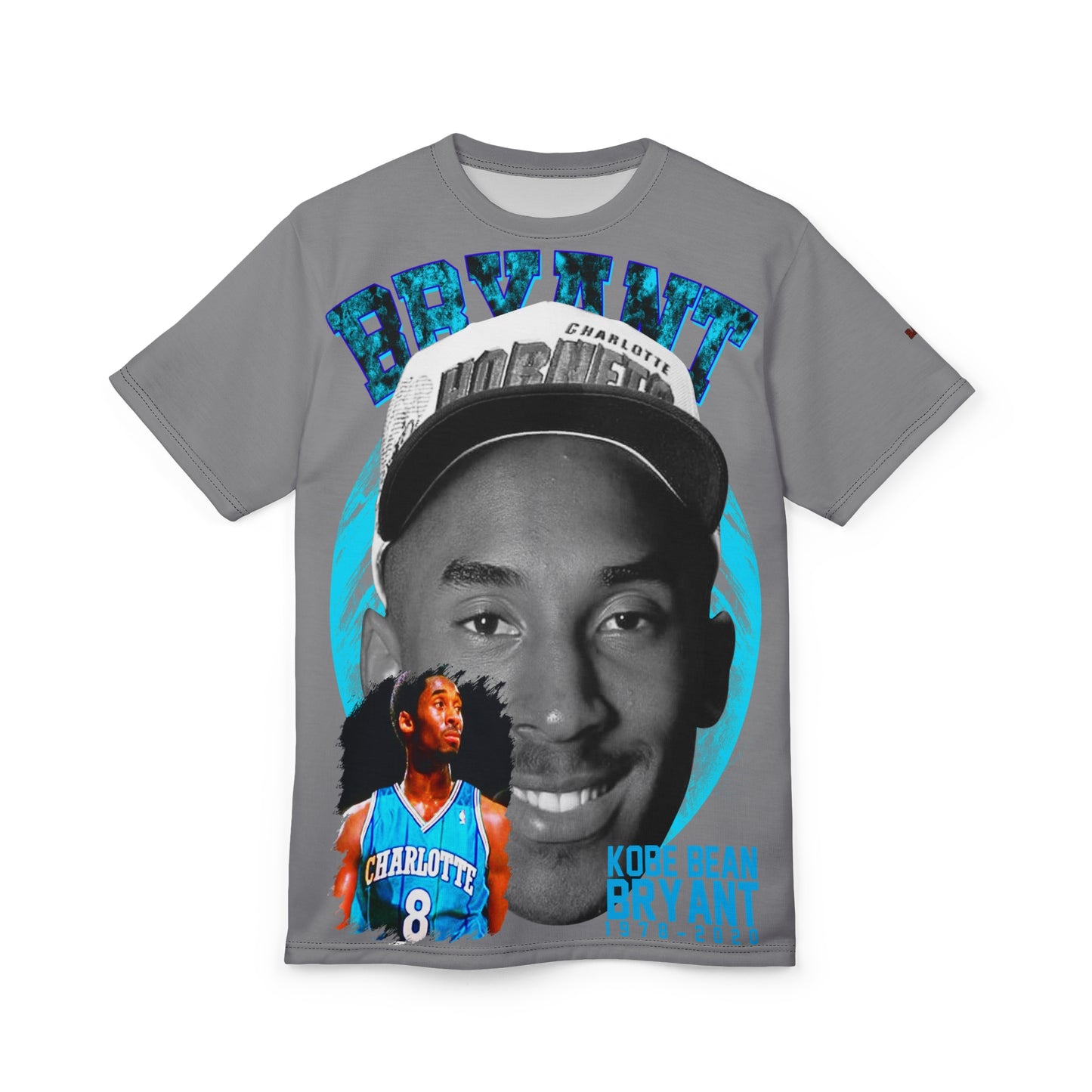 Adult Big Head Charlotte Kobe Bryant Tribute Unisex Tee, Sports Fan Apparel, Basketball Lover Gift, Memorial Merchandise, Graphic Tee