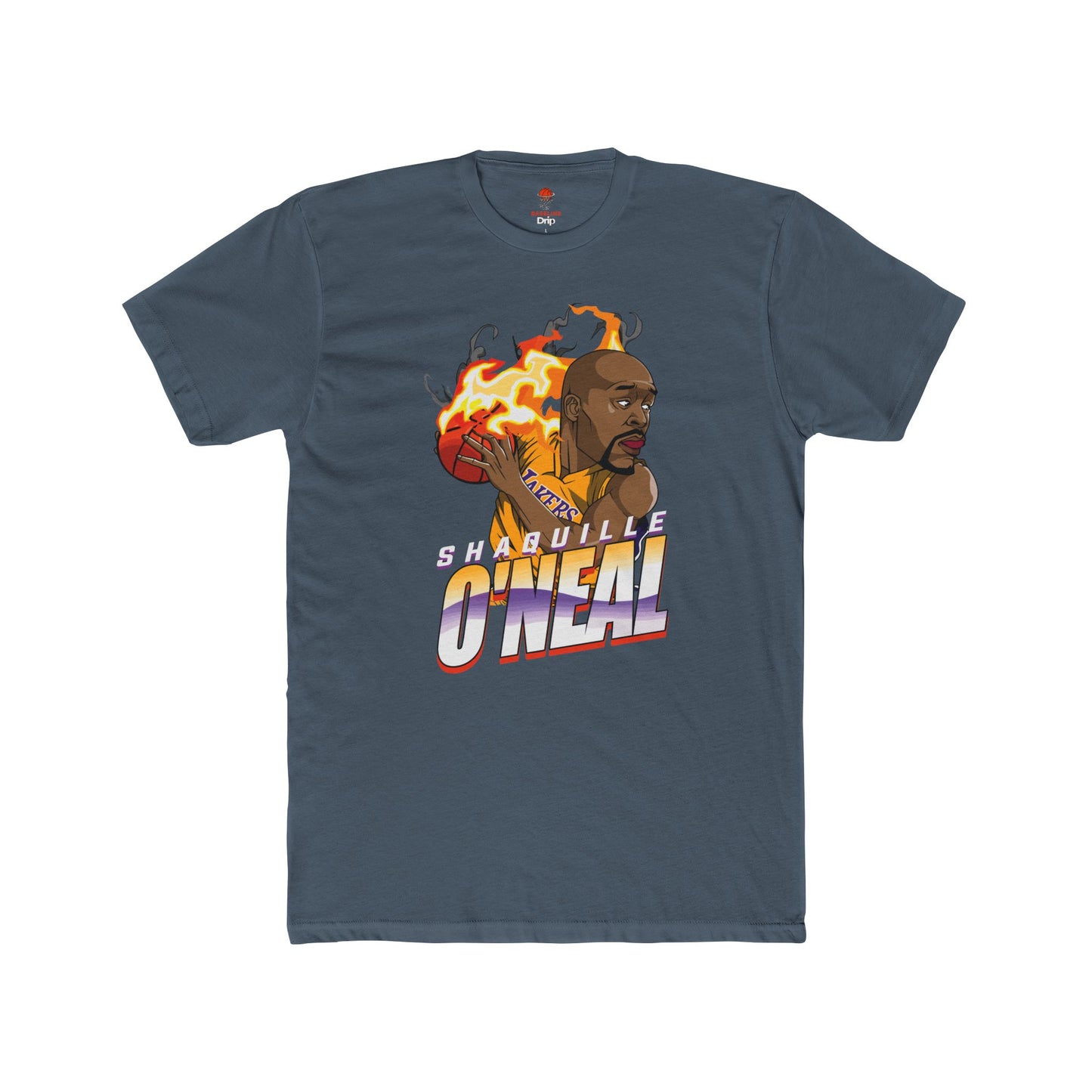 Adult Shaq Fire Unisex Cotton Crew Tee - Perfect for Basketball Fans