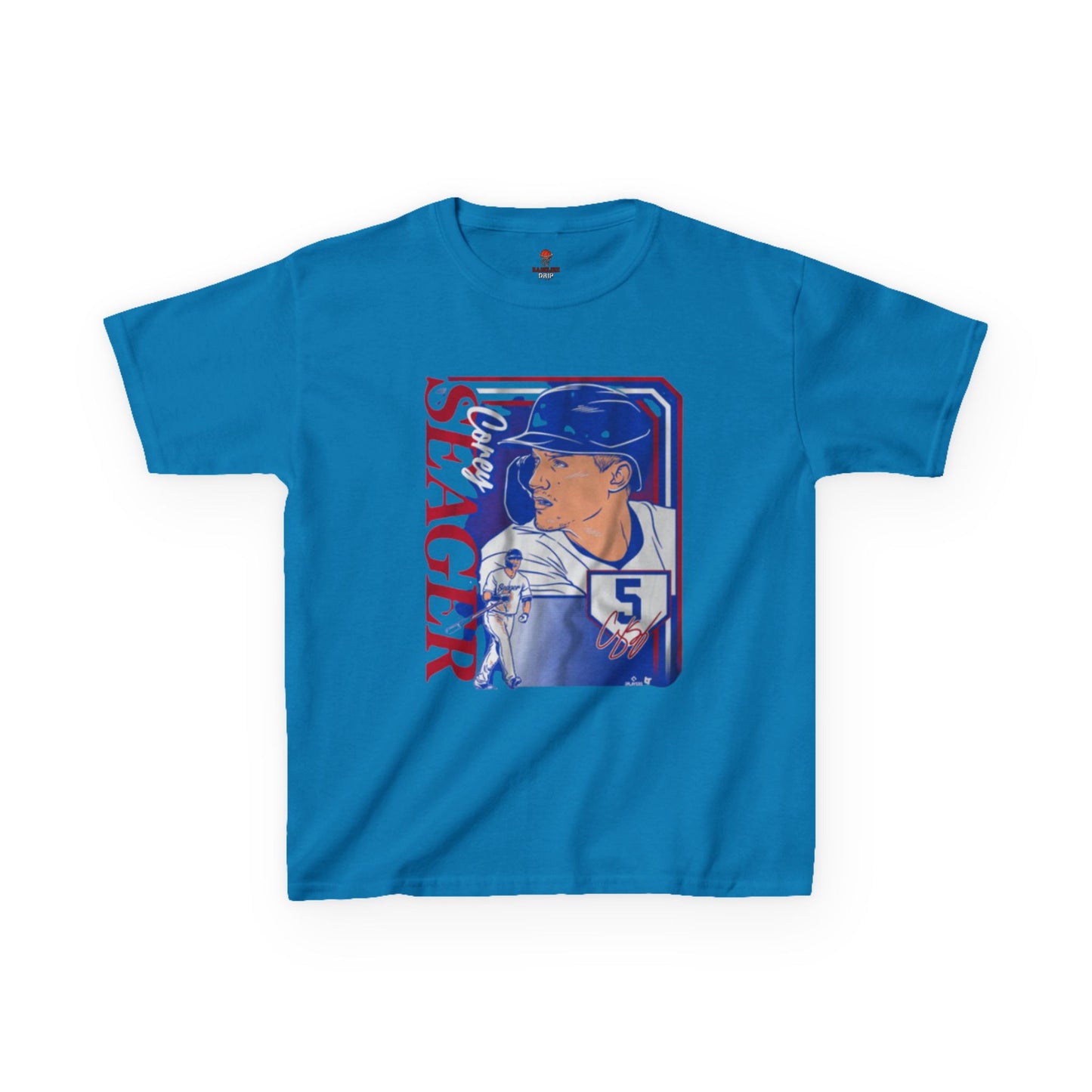 Kids Baseball Seager Graphic Tee, Fun Summer Shirt, Sports Fan Gift, Boys Girls Casual Wear, Birthday Party Outfit, Spring/Summer Style