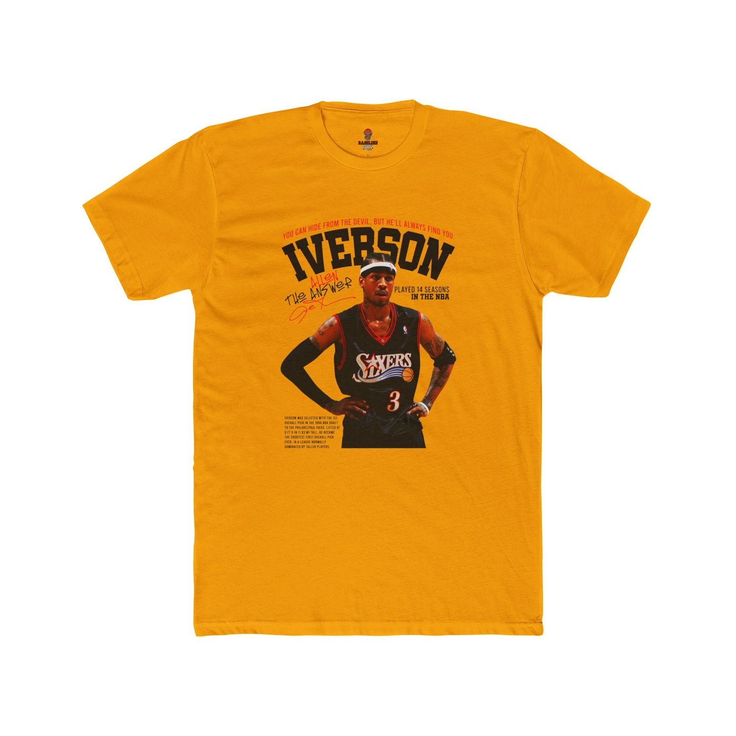 Adult Allen Iverson Unisex Cotton Crew Tee, Basketball Fan Gift, Sports Apparel, Casual Wear, Unisex T-Shirt
