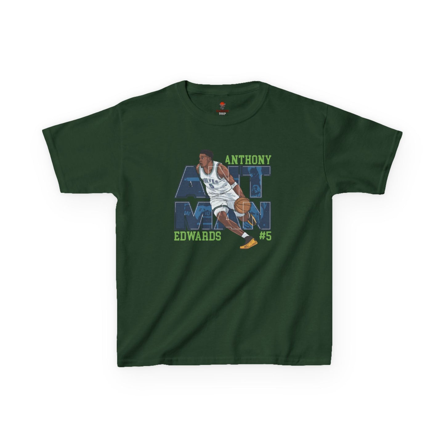 Kids Basketball Fan Tee, Kids Sport Shirt, Anthony Edwards #5 Jersey, Basketball Clothing, Personalized Kids Apparel